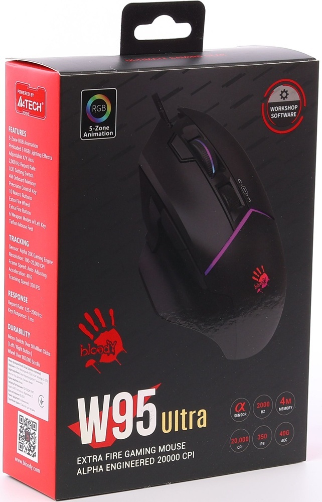 Игровая мышь A4Tech Bloody W95 Ultra USB Black (4711421002288) фото3