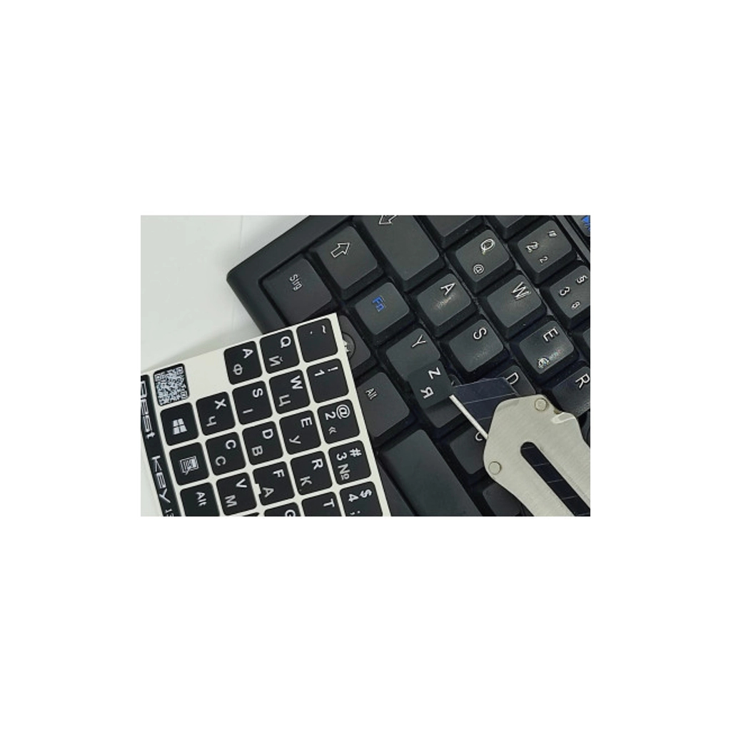 Наклейка на клавиатуру BestKey непрозора чорна, 76, срібний (BKU13SIL/011) фото3