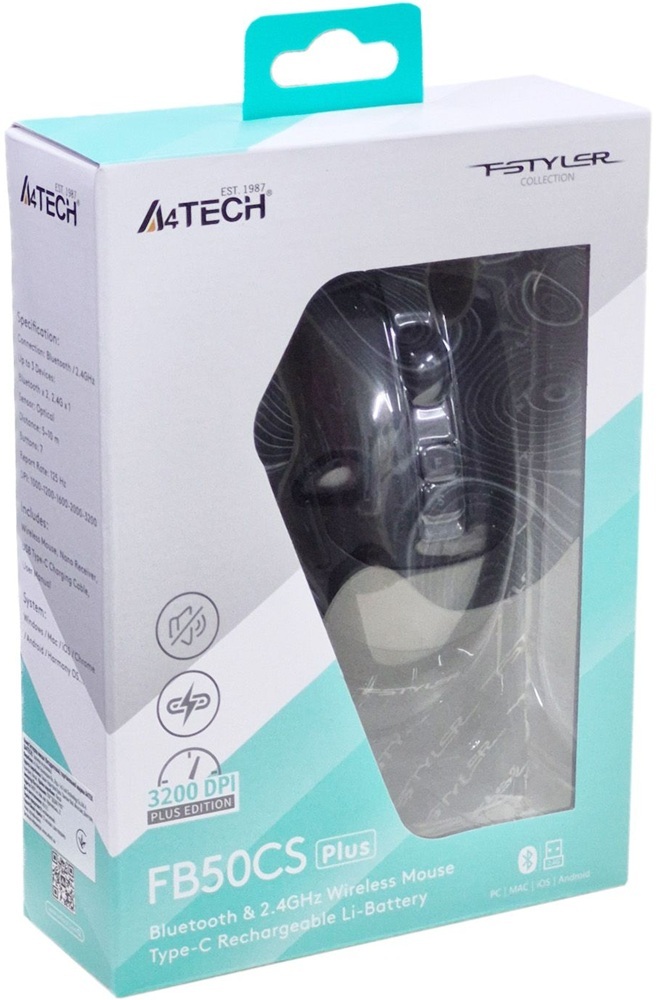 Мишка A4Tech FB50C Plus Wireless/Bluetooth Black (4711421002868) фото6