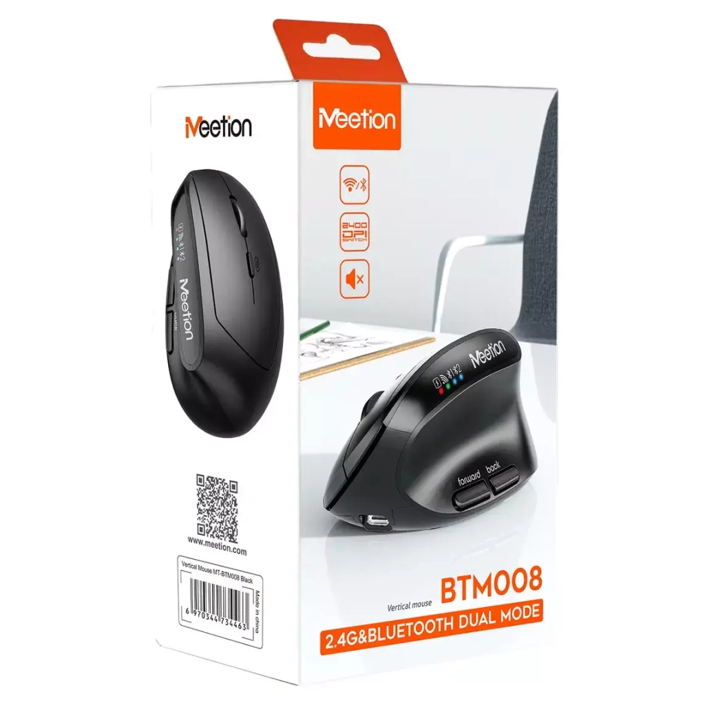 Мышь Meetion BTM008 Wireless/Bluetooth Black (MT-BTM008-A) фото2
