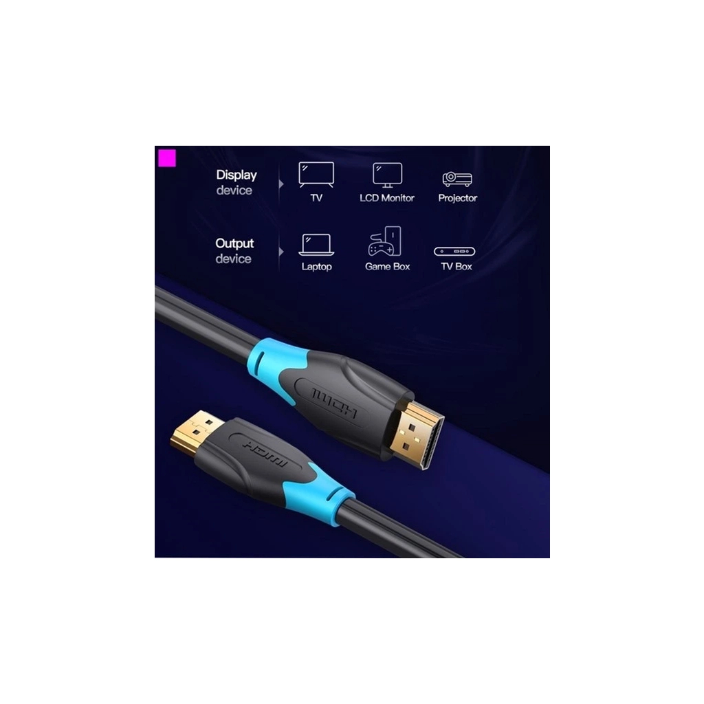 Кабель HDMI M to HDMI M 3.0m 4K60Hz black Vention (AACBI) фото5
