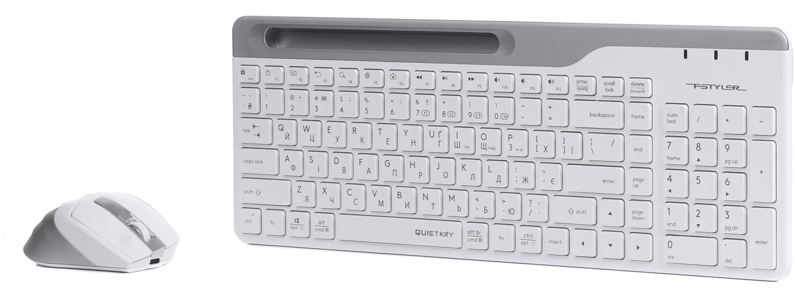 Комплект A4Tech FB2535C Wireless/Bluetooth Icy White (4711421971232) фото3
