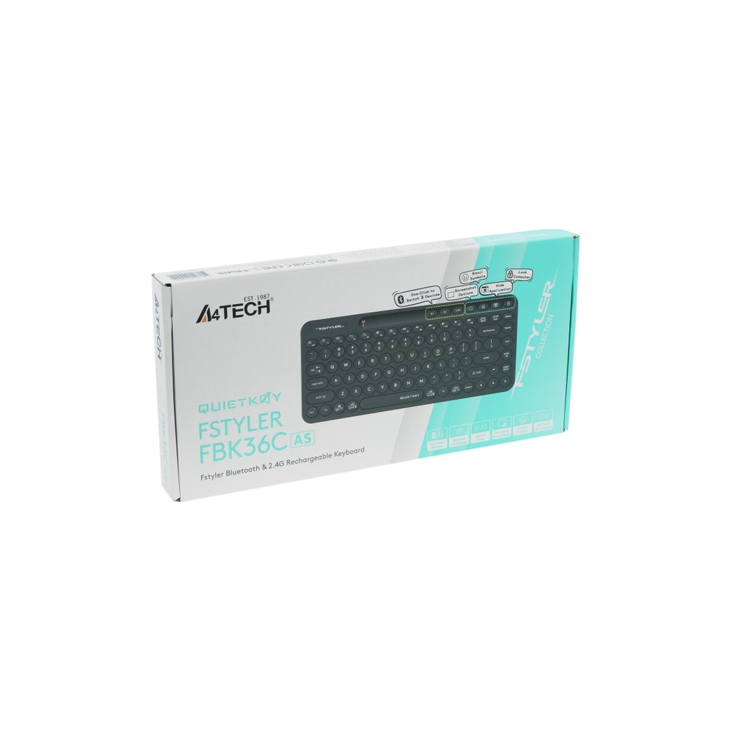 Клавіатура A4Tech FBK36C Wireless/Bluetooth Black (4711421000222) фото7