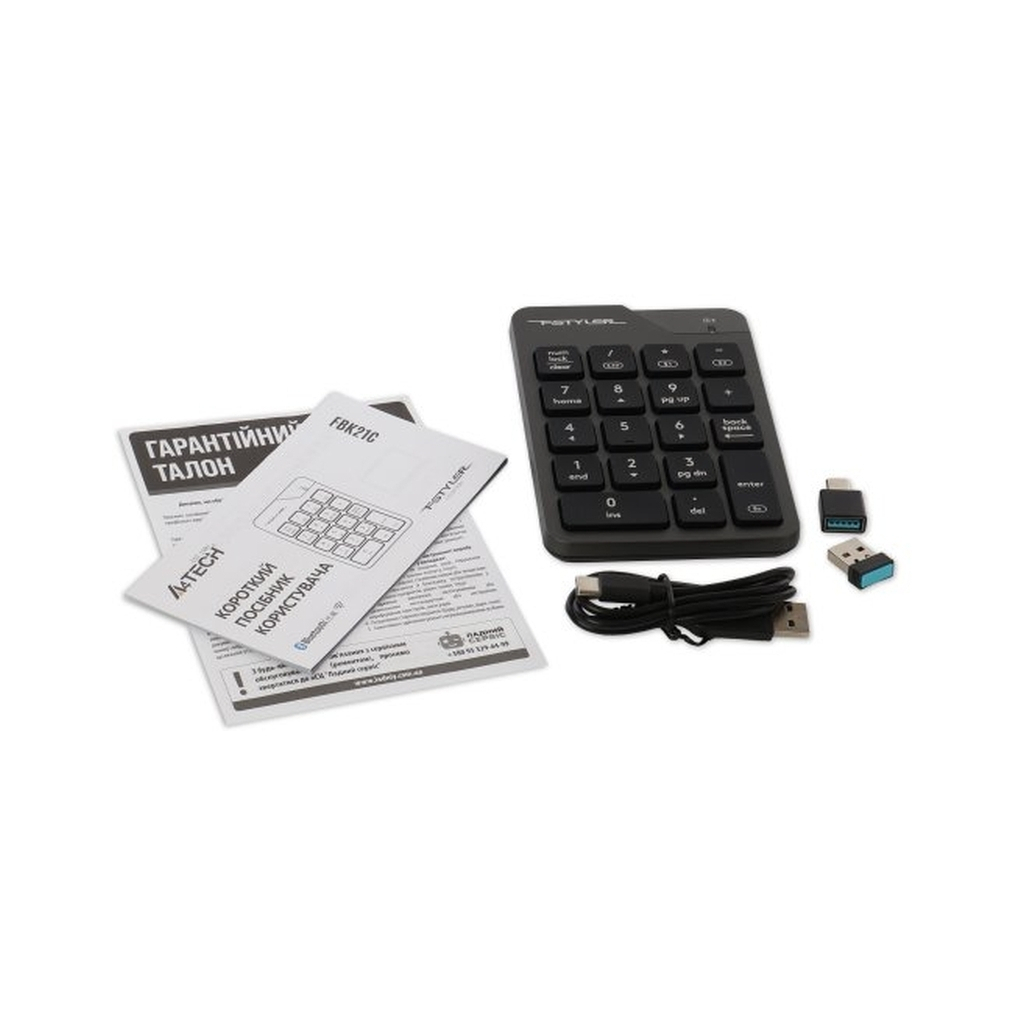 Клавіатура A4Tech FBK21C Wireless/Bluetooth Smoky Grey (4711421995108) фото