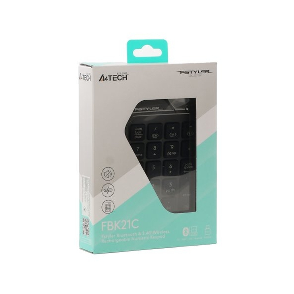Клавіатура A4Tech FBK21C Wireless/Bluetooth Smoky Grey (4711421995108) фото