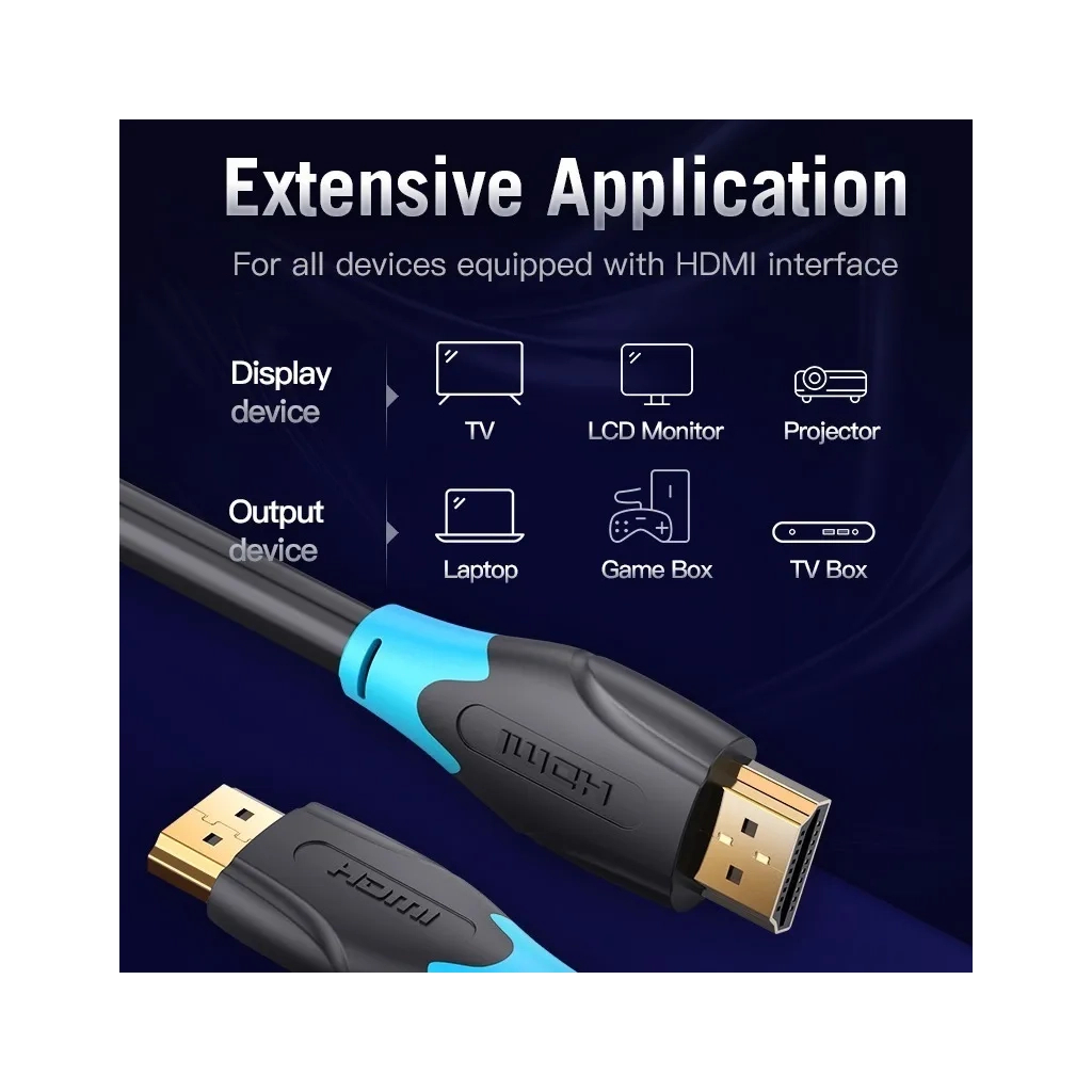 Кабель HDMI M to HDMI M 30.0m 1080p60Hz black Vention (AACBT) фото