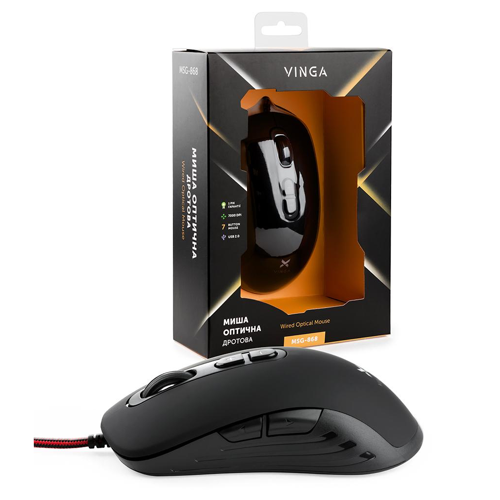 Ігрова мишка Vinga MSG-868 Silent black фото8