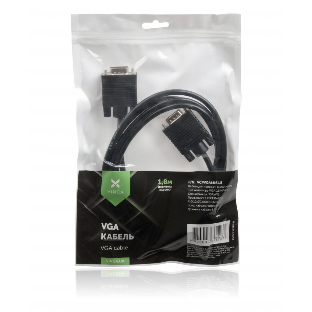 Кабель VGA M to VGA M 1.8m Vinga (VCPVGAMM1.8) фото