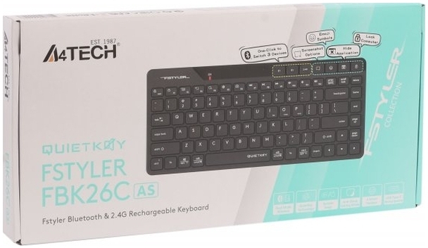 Клавіатура A4Tech FBK26C AS Wireless/Bluetooth Black (4711421000208) фото