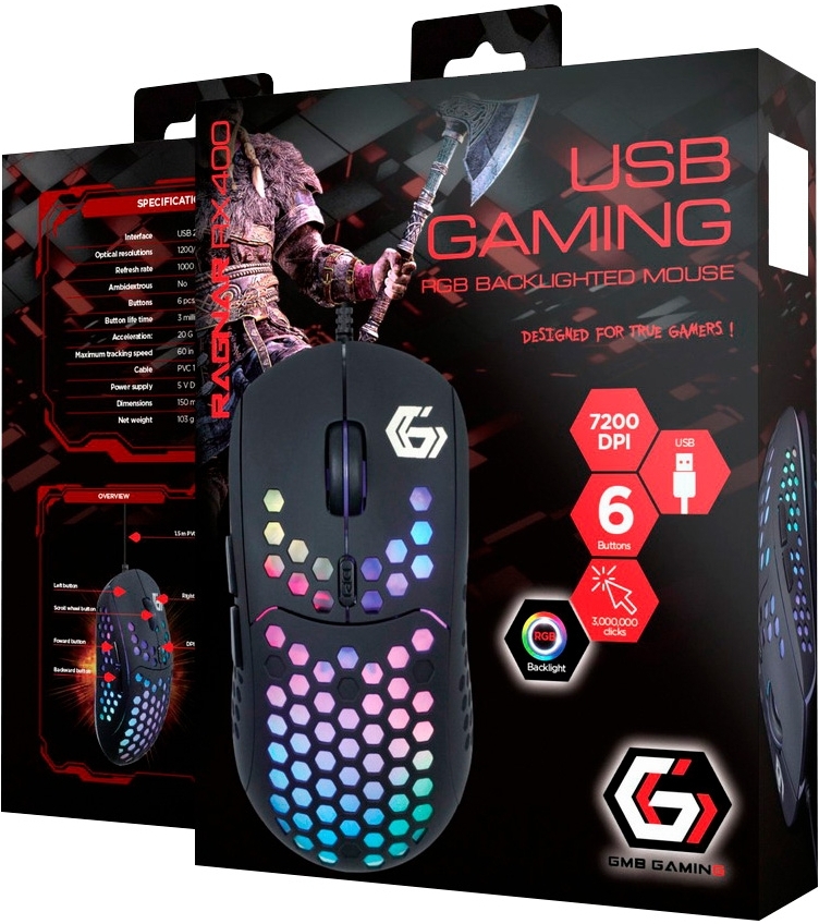 Игровая мышь Gembird Ragnar RX400 USB RGB Black (MUSG-RAGNAR-RX400) фото4