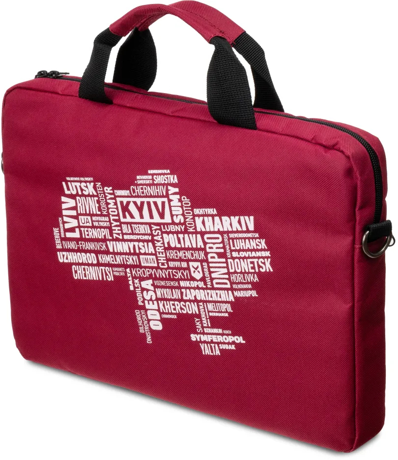 Сумка для ноутбука Vinga 15.6" NB1502 Burgundy, white print (NB1502UWBY) фото2