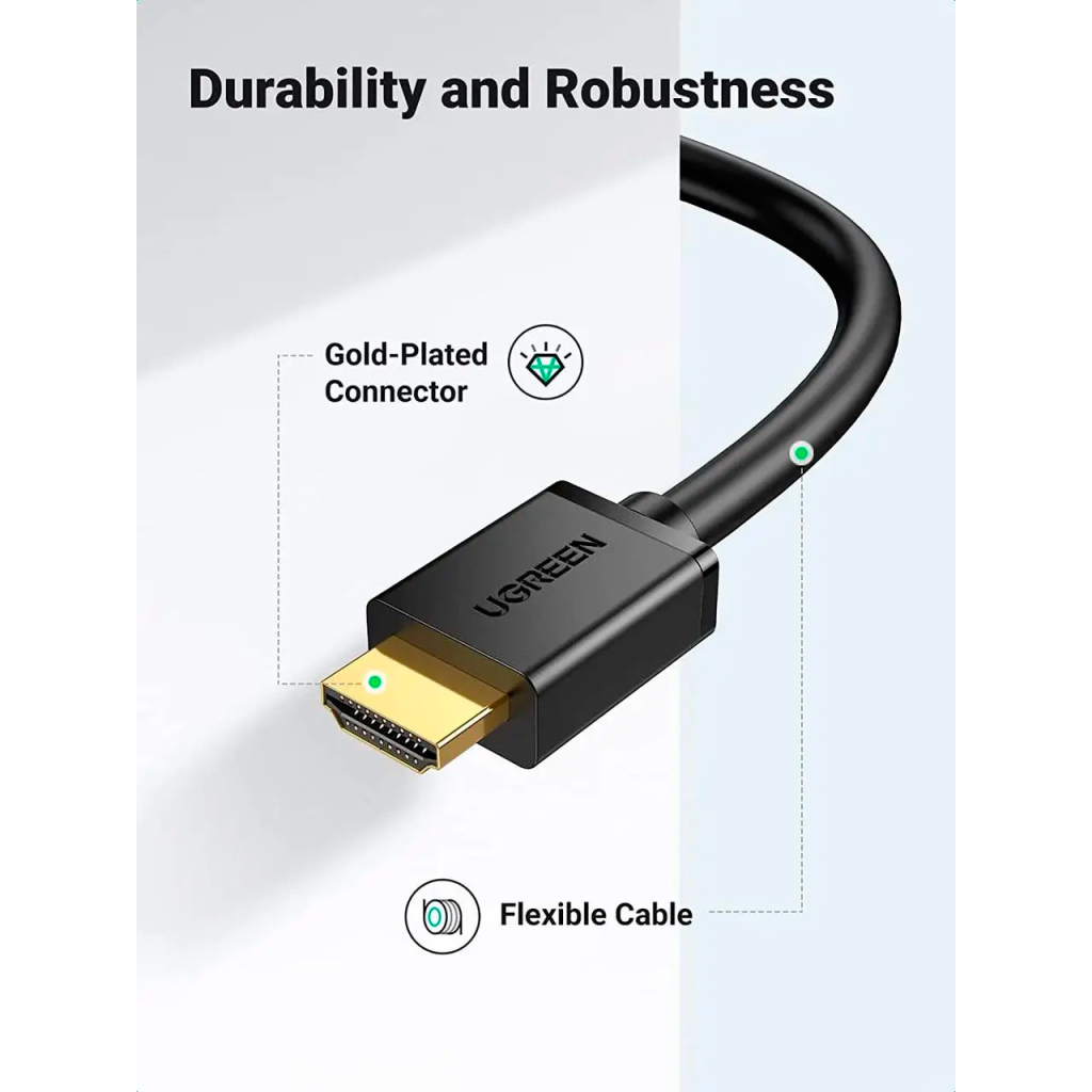 Кабель HDMI M to DVI M 1.5m HD106 black Ugreen (11150) фото3