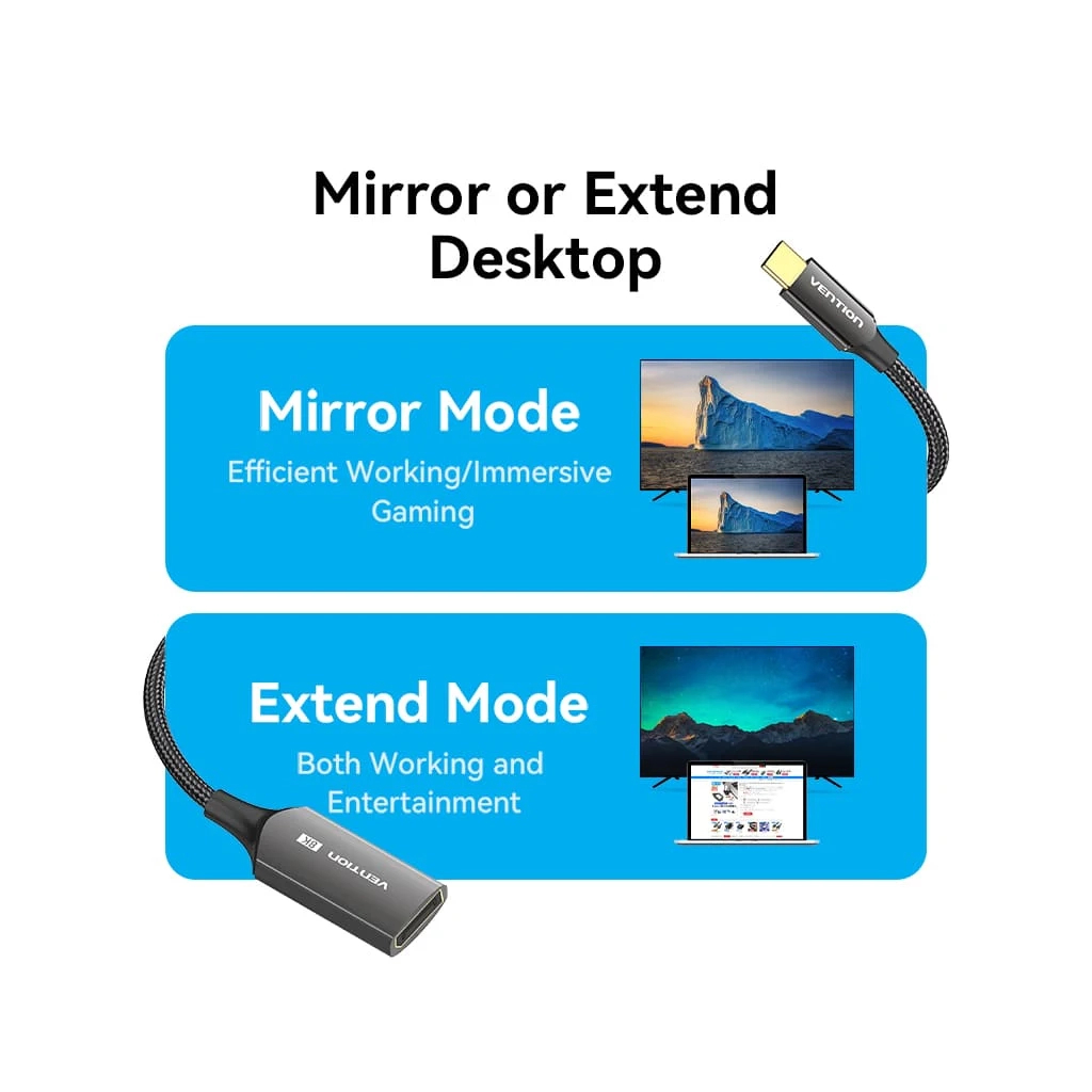 Кабель USB-C to DisplayPort M 0.25m 8K black Vention (CRGBC) фото