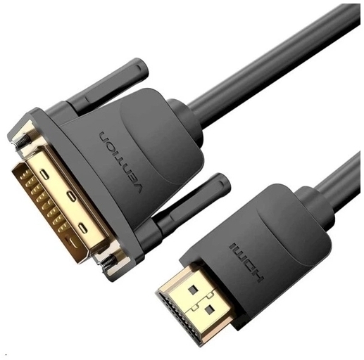 Кабель HDMI M to DVI M 1.0m 4K60Hz black Vention (ABFBF) фото2