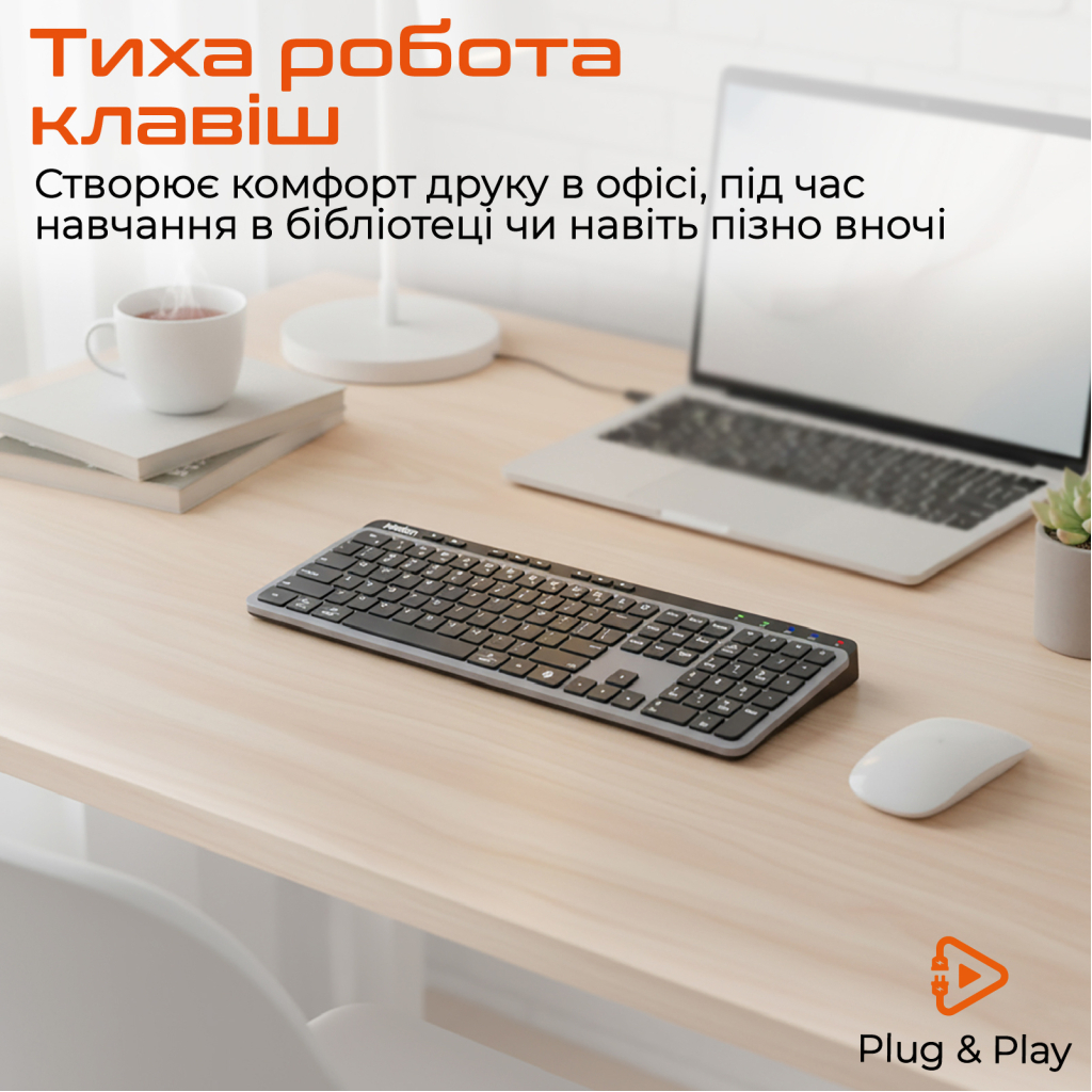 Клавиатура Meetion WK330 Wireless/Bluetooth Black (MT-WK330-A-RUA) фото3