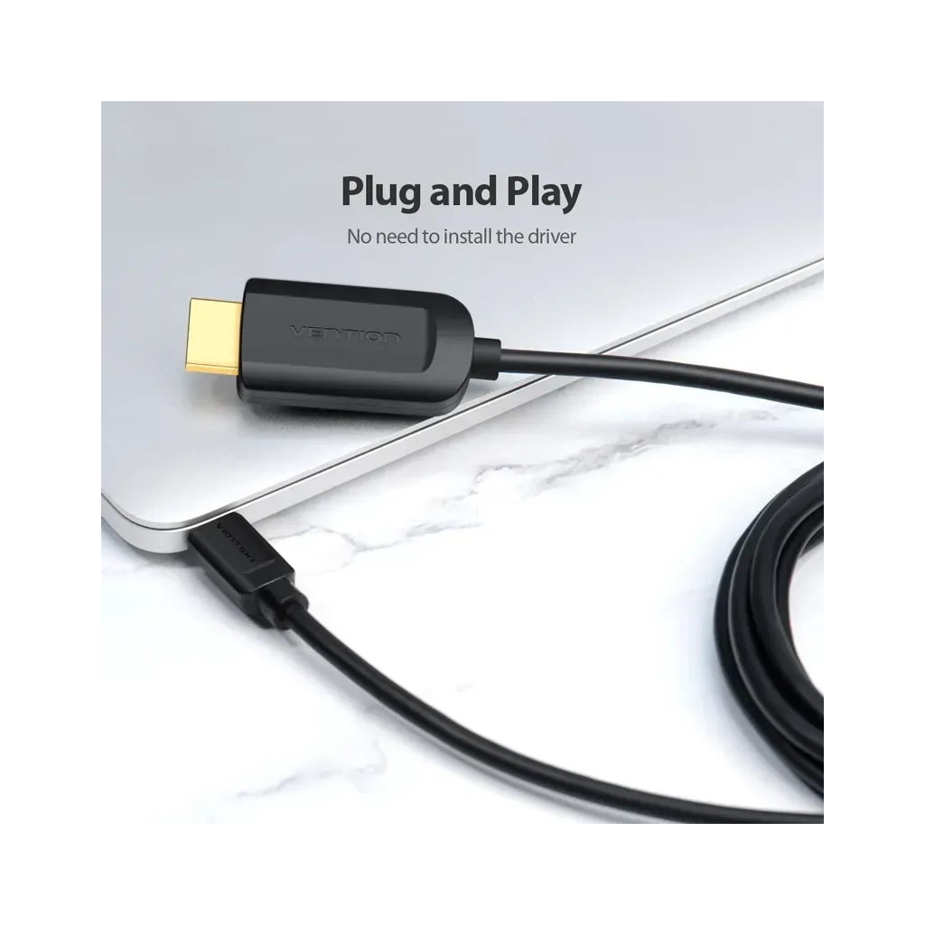 Кабель мультимедійний USB-C to HDMI M 1.5m black Vention (CGUBG) фото3