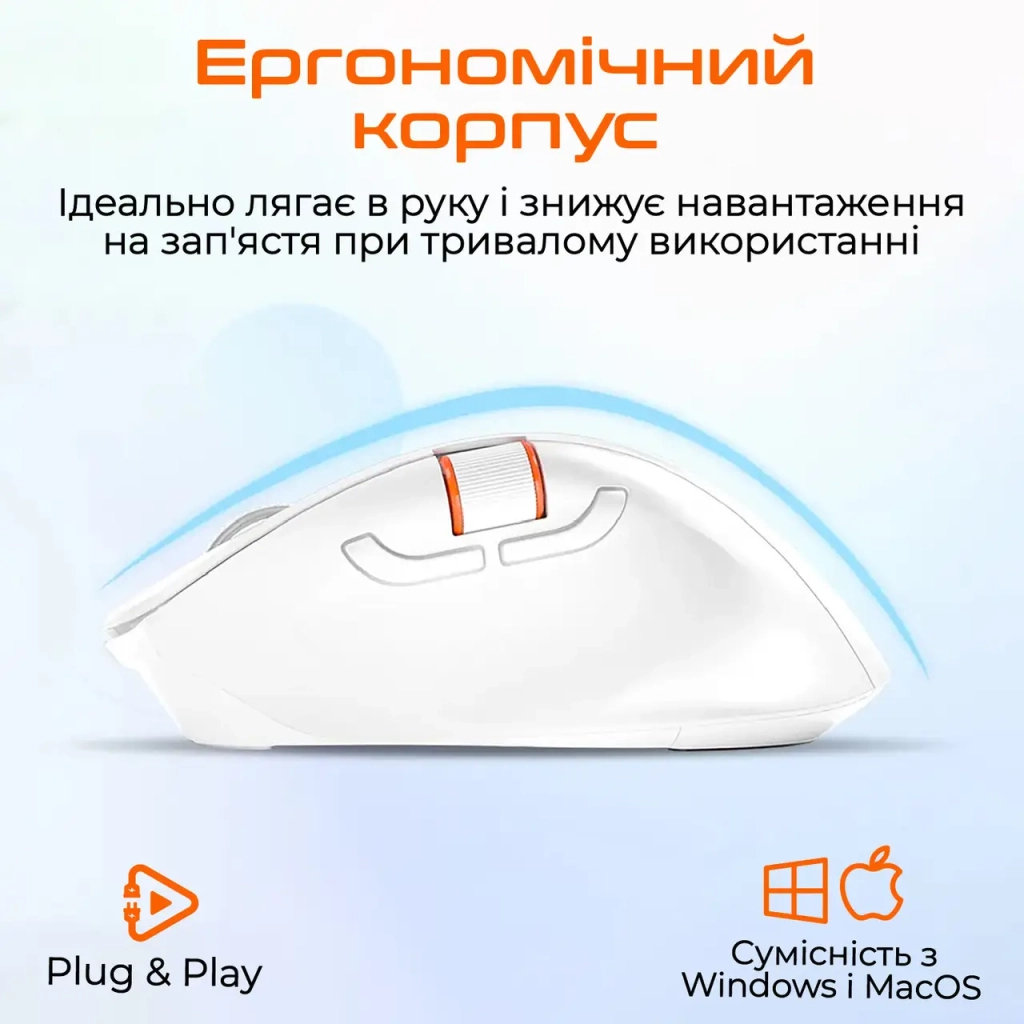 Мышь Meetion BTM032 Wireless/Bluetooth/USB White (MT-BTM032-B) фото6