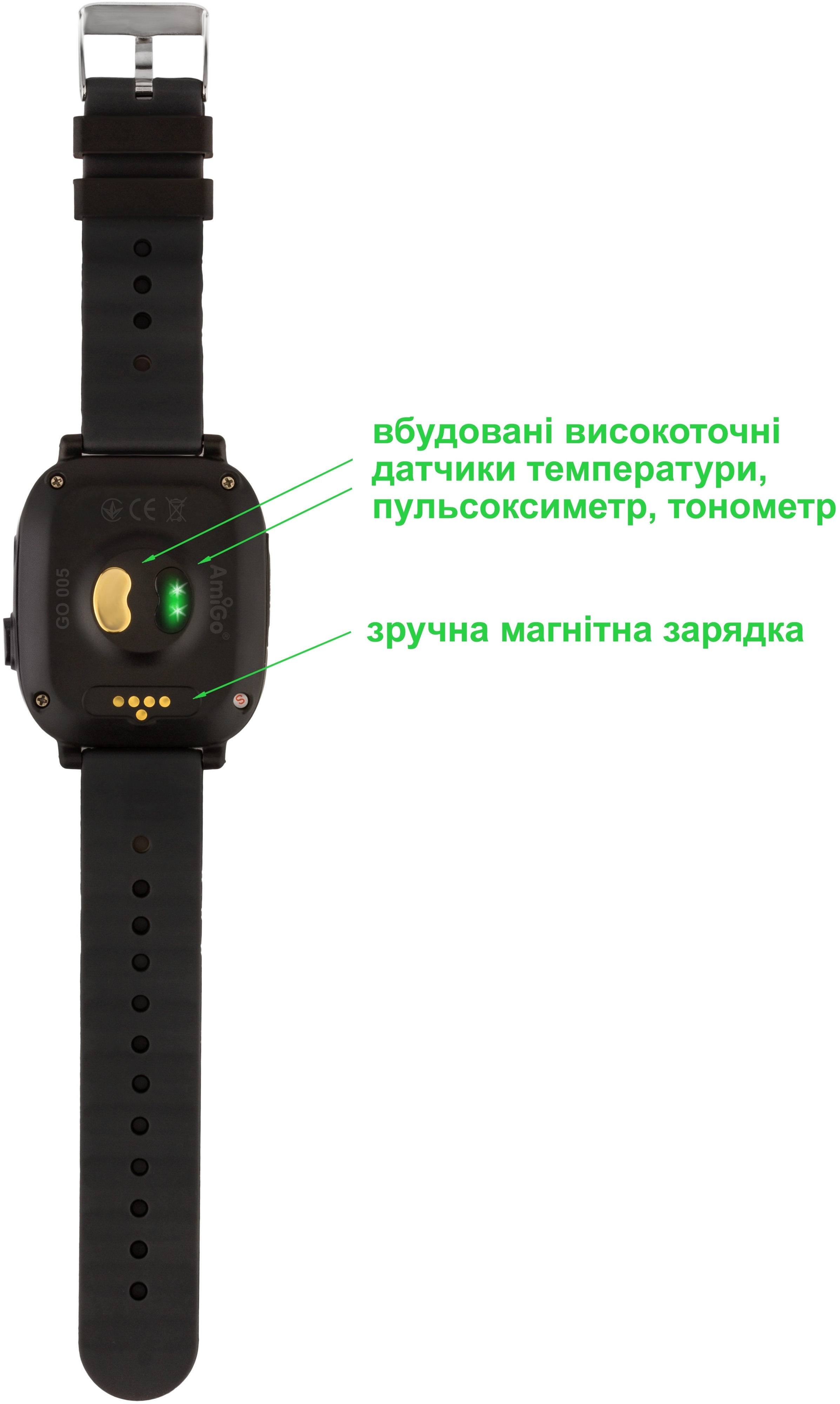 Смарт-часы для детей AmiGo GO005 4G WiFi Thermometer Black (747016) фото7