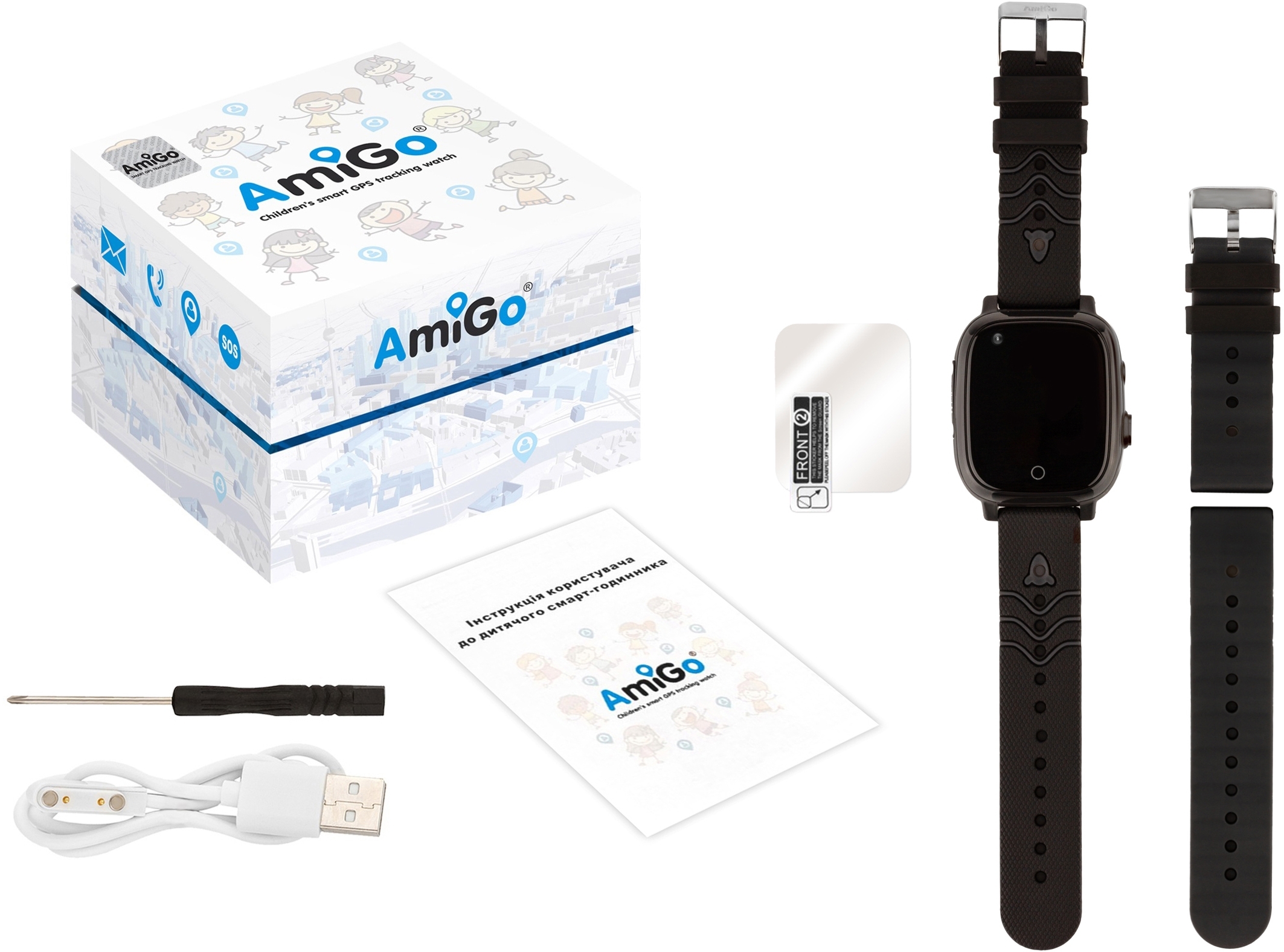 Смарт-часы для детей AmiGo GO005 4G WiFi Thermometer Black (747016) фото5