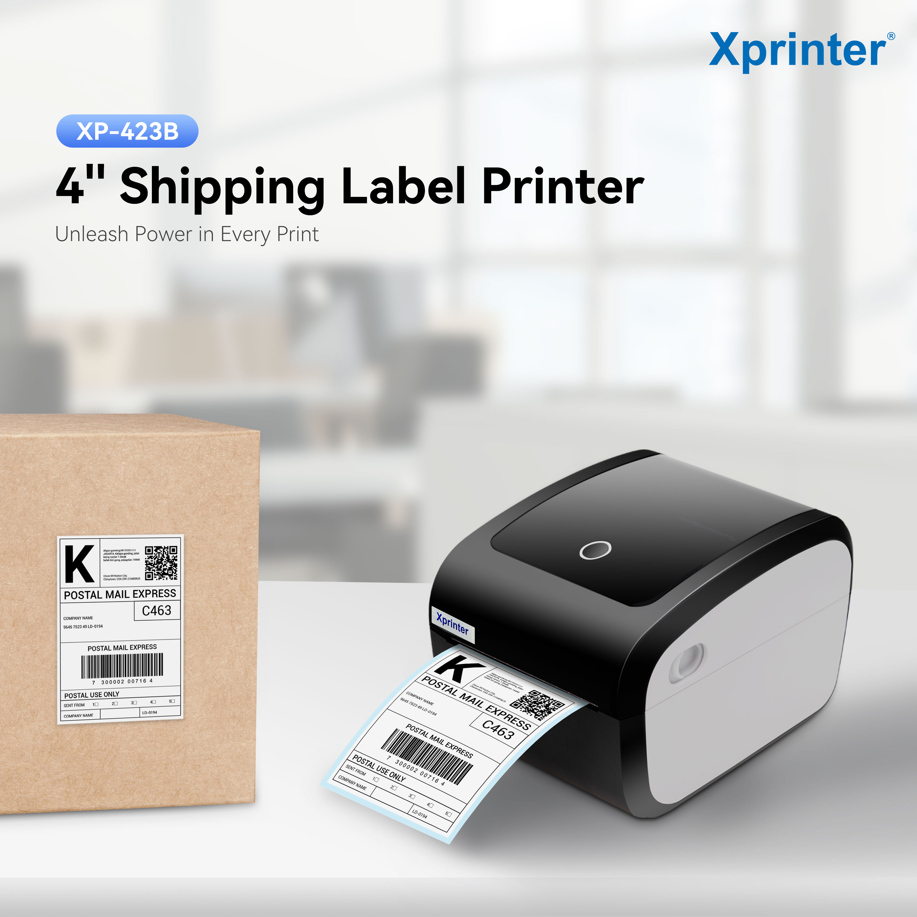 Принтер для печати этикеток X-PRINTER XP-423B USB, Ethernet, WiFi (XP-423B (USB+LAN+WIFI)) фото