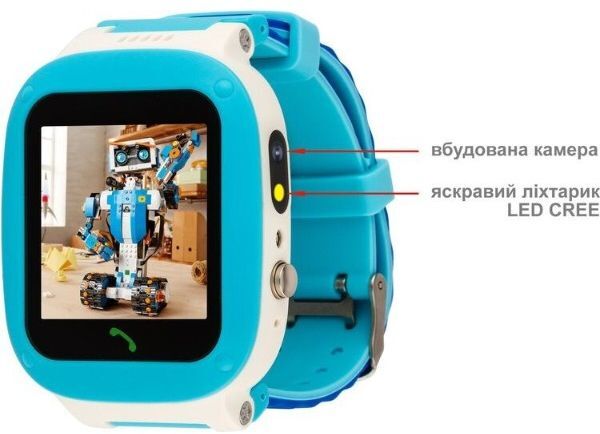 Смарт-годинник для дітей AmiGo GO004 Splashproof Camera+LED Blue (746403) фото2