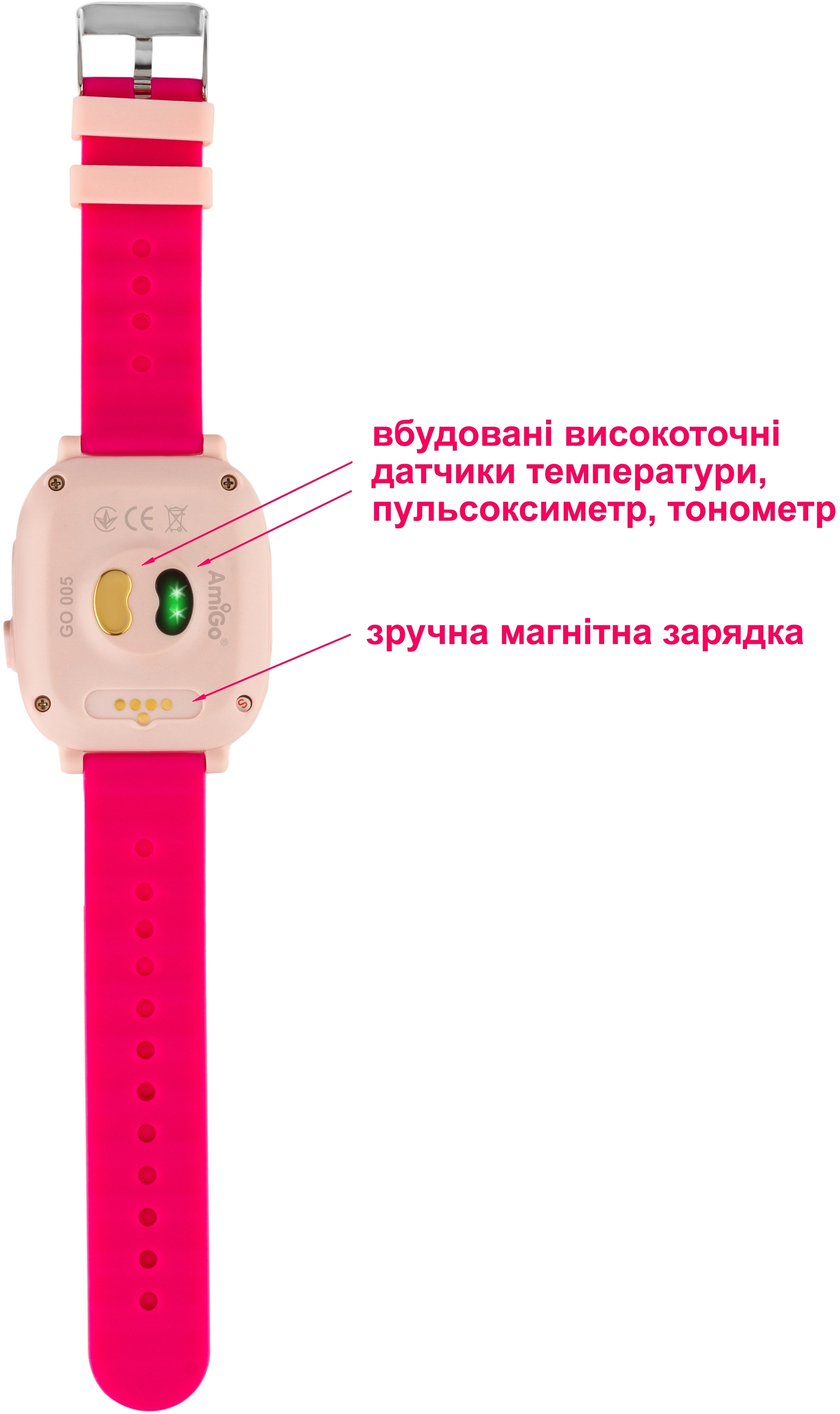 Смарт-часы для детей AmiGo GO005 4G WiFi Thermometer Pink (747018) фото7
