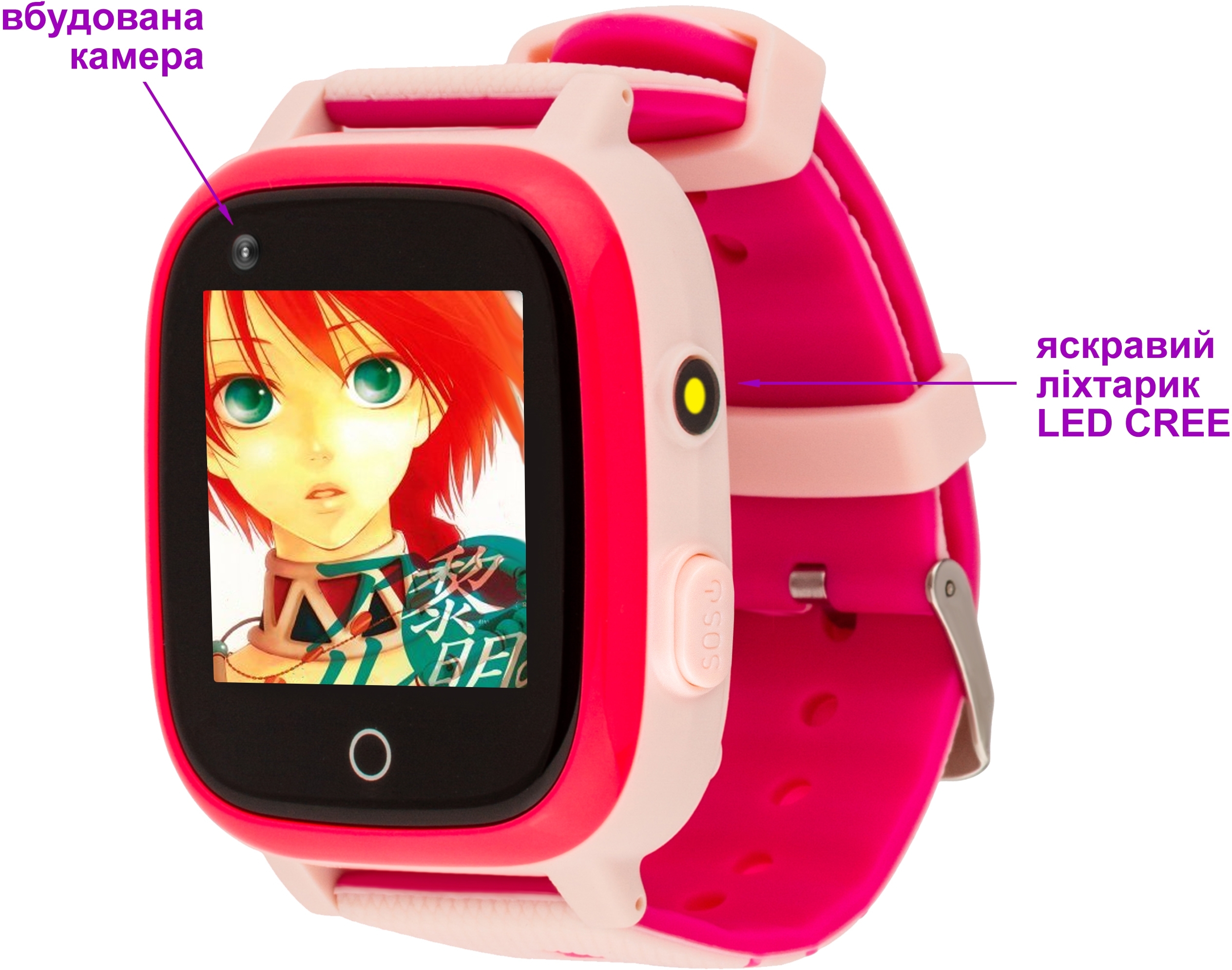 Смарт-часы для детей AmiGo GO005 4G WiFi Thermometer Pink (747018) фото6