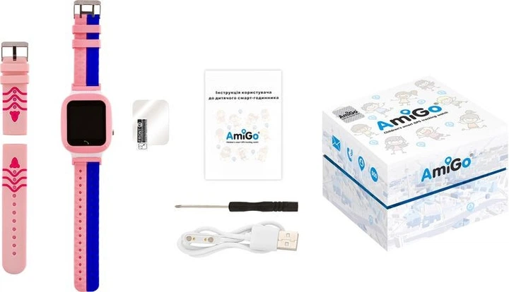 Смарт-часы для детей AmiGo GO004 Splashproof Camera+LED Pink (746404) фото5