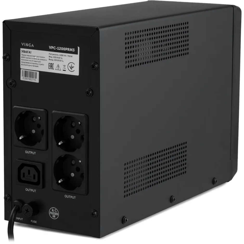 ИБП Vinga LED 1200VA (VPC-1200PRM3) фото3