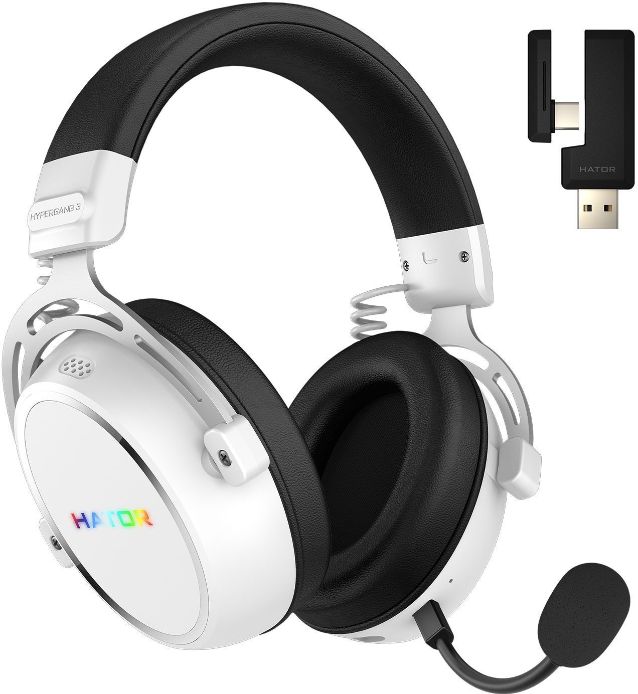 Ігрова гарнітура Hator Hypergang 3 Hi-Res Wireless White (ESH56) фото4