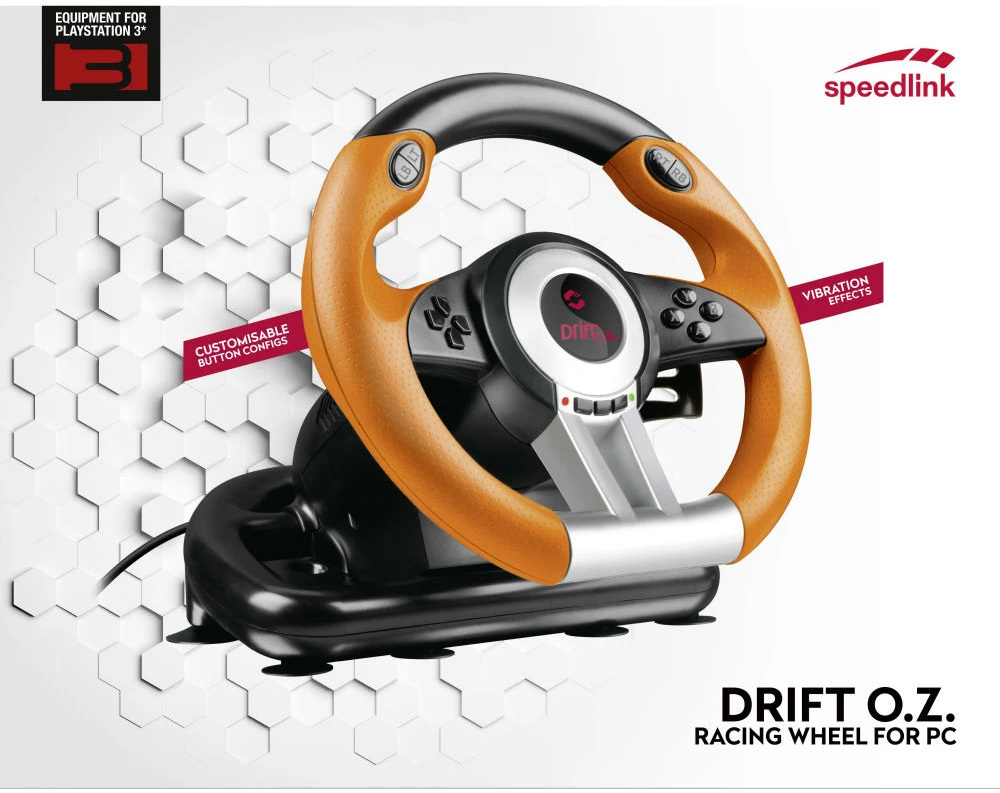 Руль Speedlink DRIFT O.Z. Racing Wheel PC, Black-orange (SL-6695-BKOR-01) фото