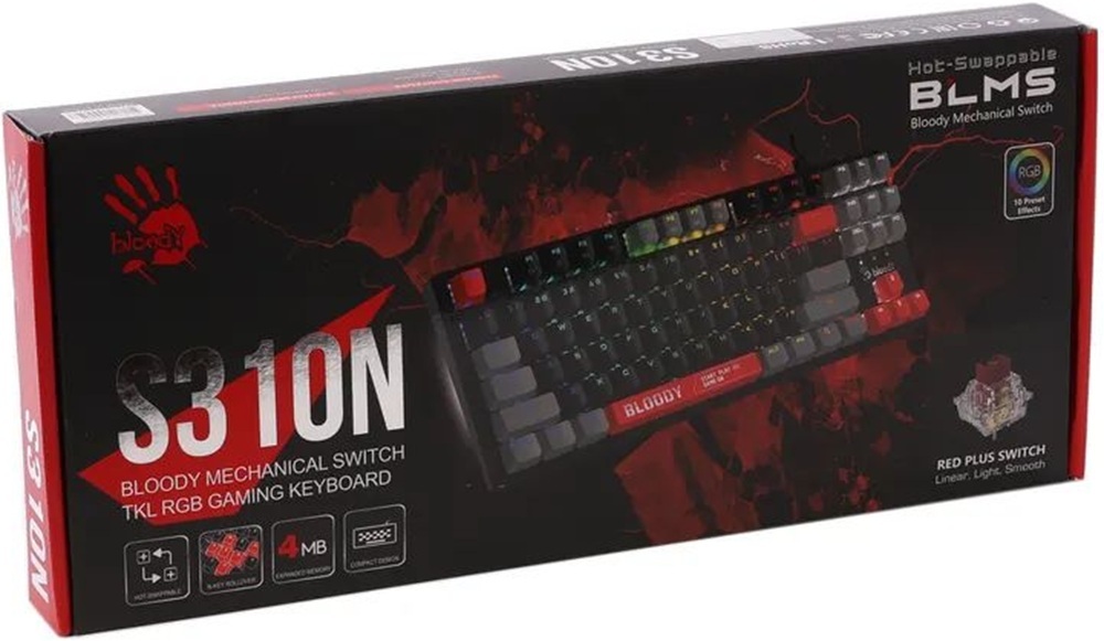 Игровая клавиатура A4Tech Bloody S310N USB Energy Red (4711421000598) фото