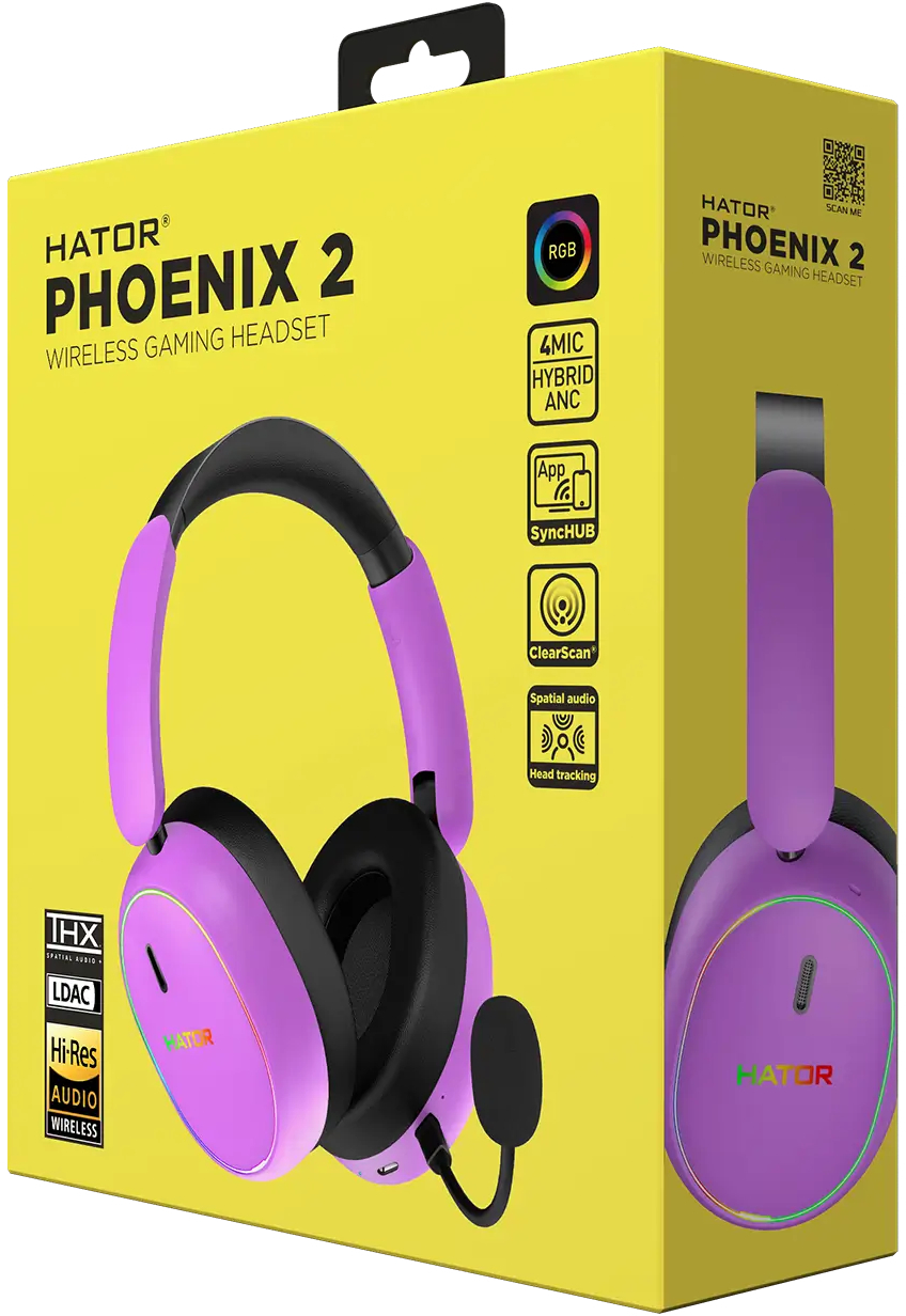 Ігрова гарнітура Hator Phoenix 2 Wireless Cyber Violet (ESH42) фото6