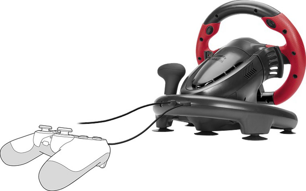 Руль Speedlink TRAILBLAZER Racing Wheel PC/Xbox One/PS3/PS4, Black/red (SL-450500-BK) фото3