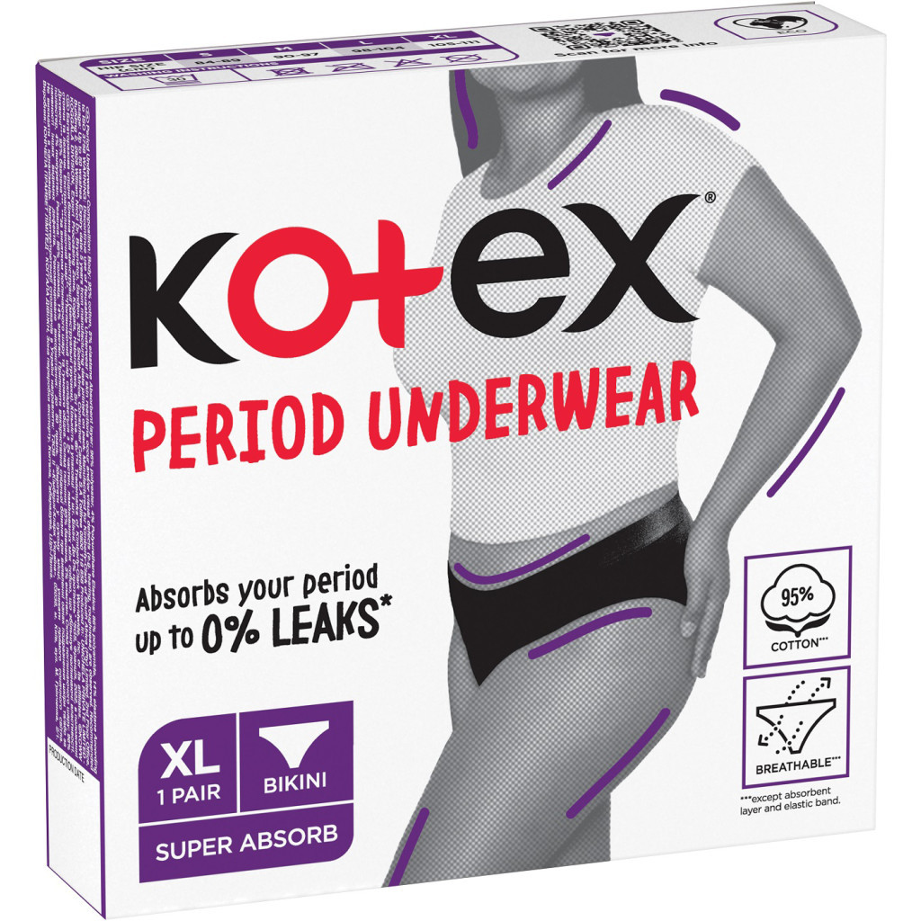 Гігієнічні прокладки Kotex Менструальна білизна Розмір XL 1 шт. (5029053590240) фото2