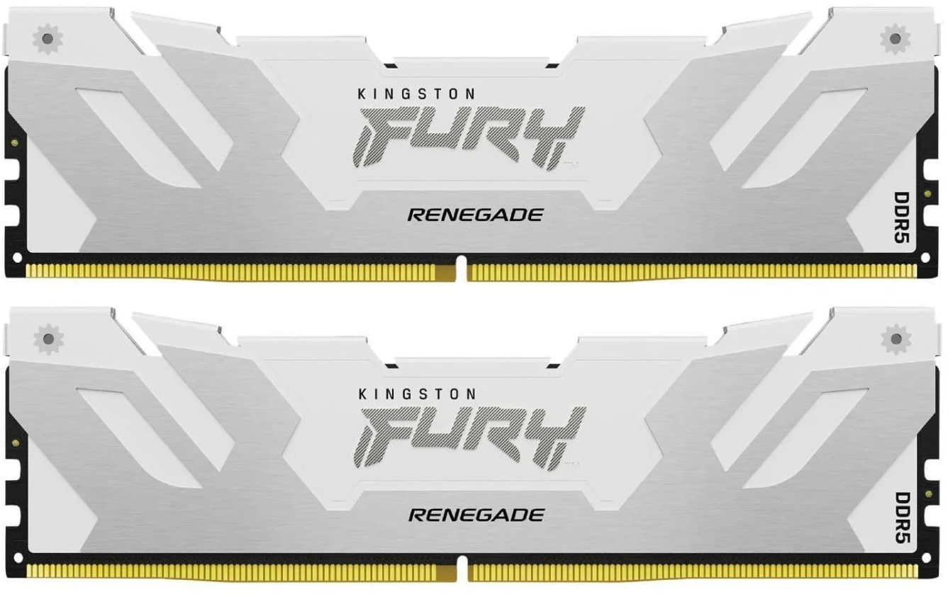Память для ПК Kingston Fury Renegade White DDR5 6400 64GB (2x32GB) (KF564C32RWK2-64) фото