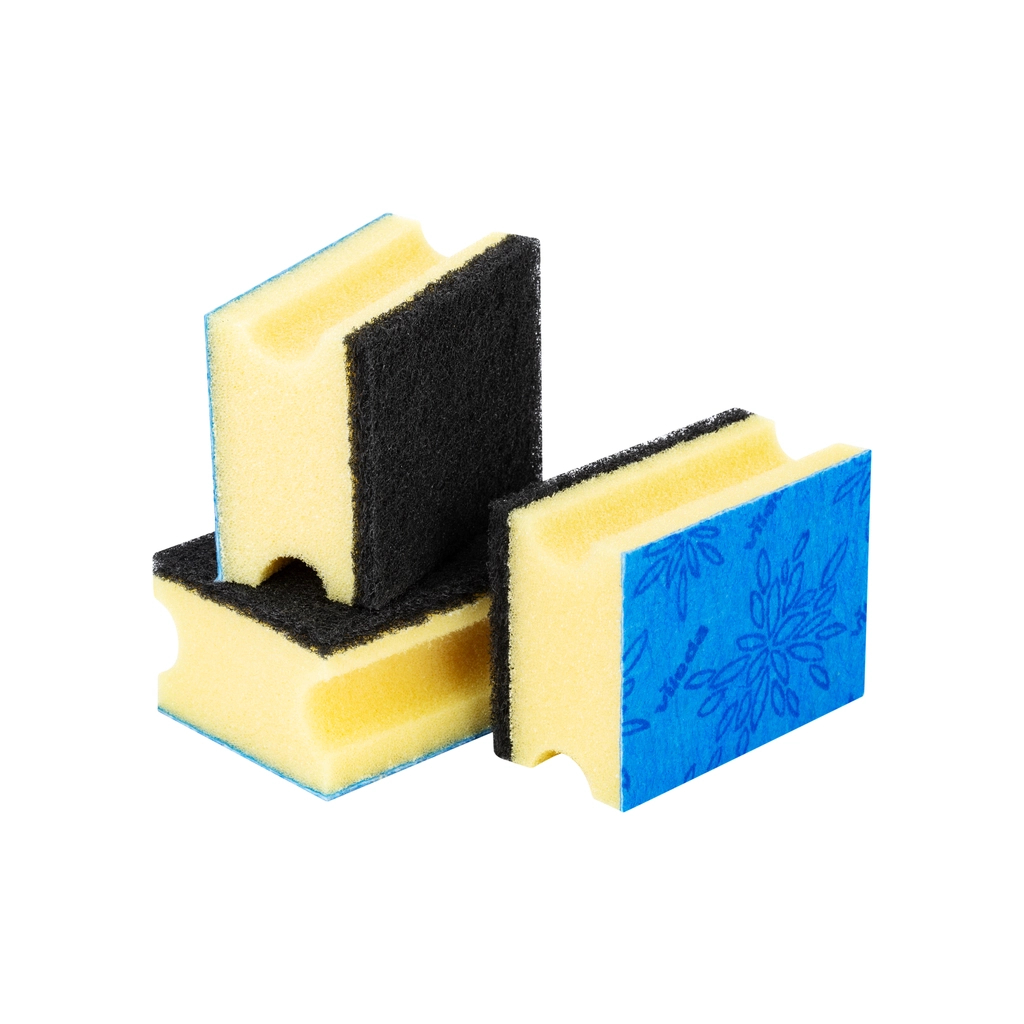 Губки кухонные Vileda Glitzi Plus Для сильно загрязненной посуды 3 шт. (4003790001444) фото2