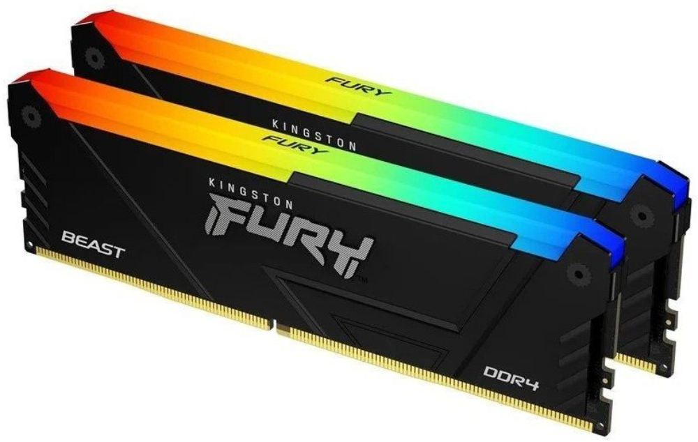 Память для ПК Kingston Fury Beast RGB DDR4 3600 64GB (2x32GB) (KF436C18BB2AK2/64) фото