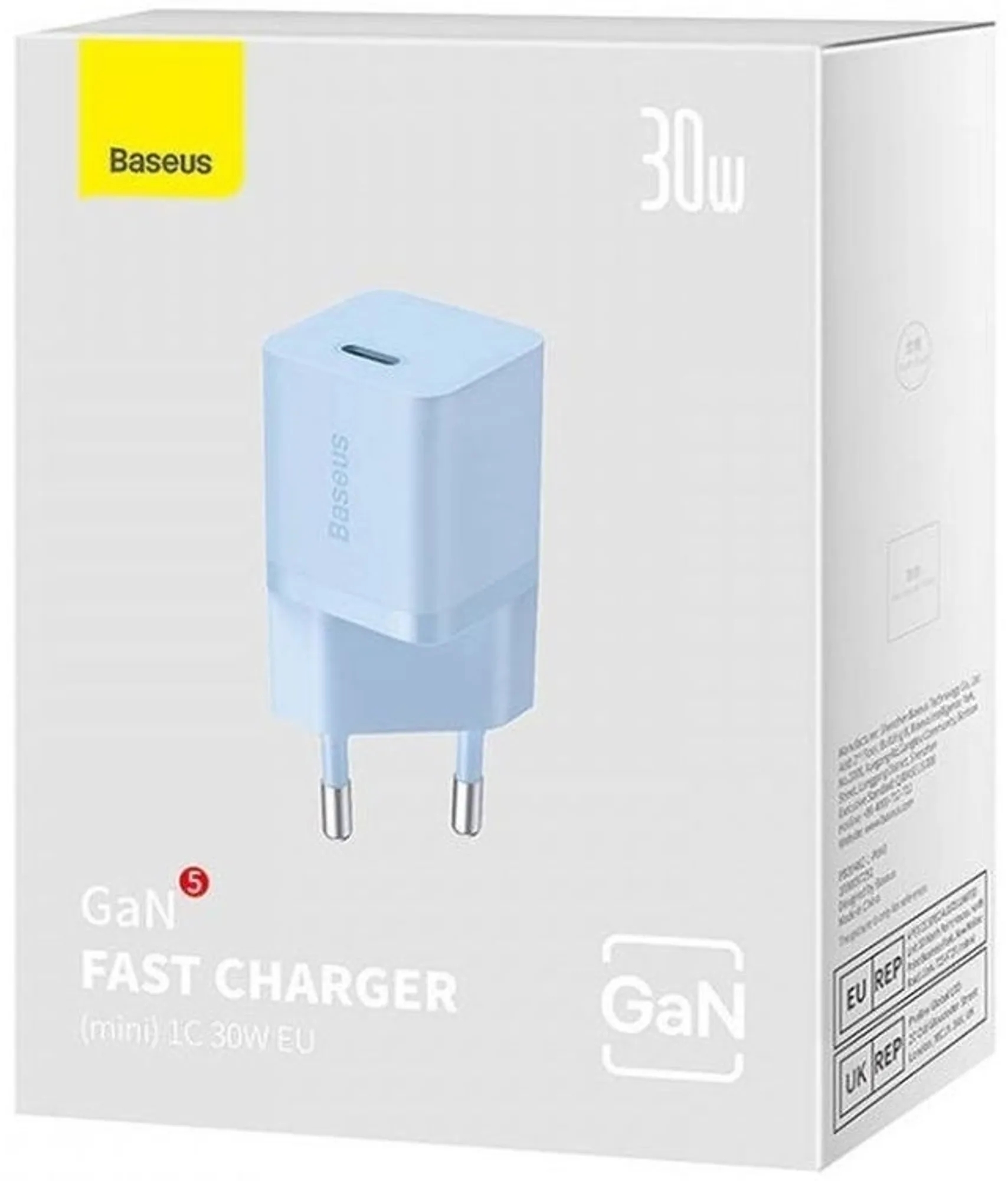 Зарядний пристрій Baseus GaN5 FC mini 1C30W(CCGN070603)блак фото