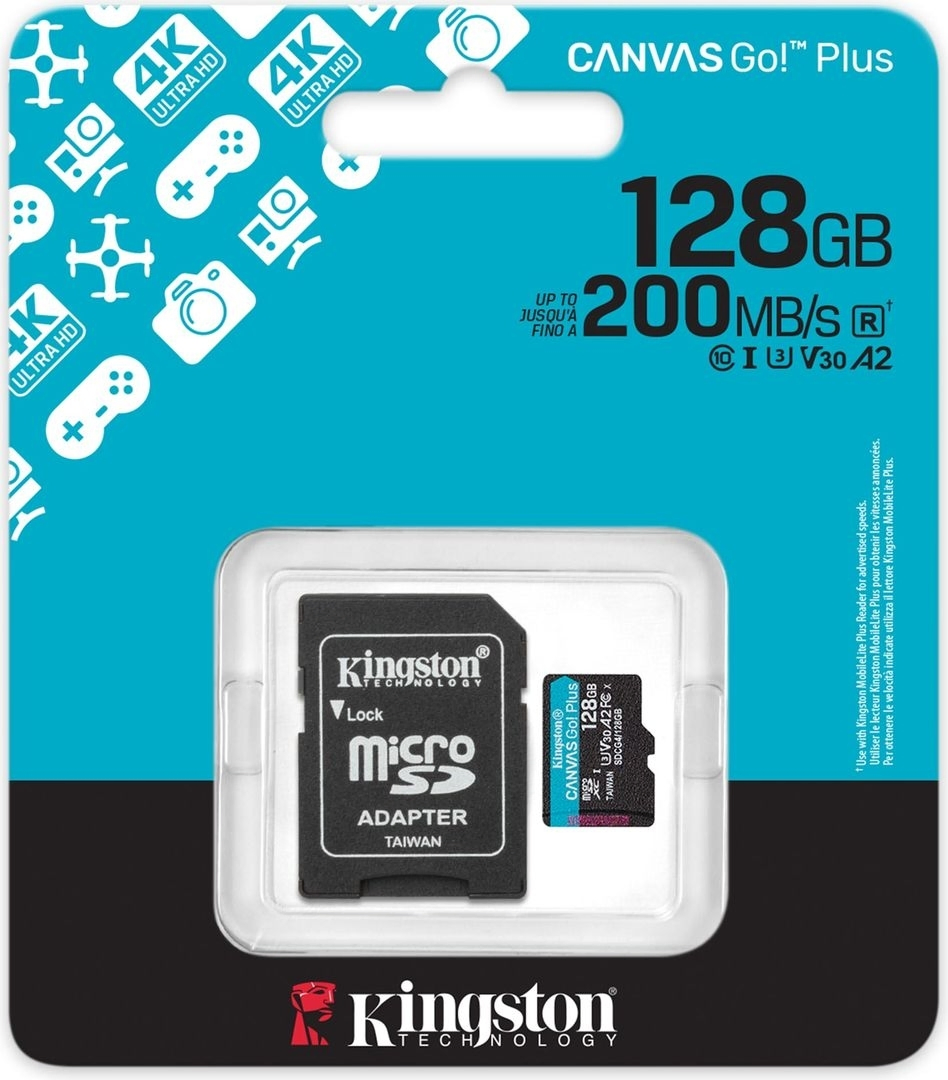 Карт. пам. Kingston microSDXC 128GB Canvas Go Plus Gen4 +ADP фото3