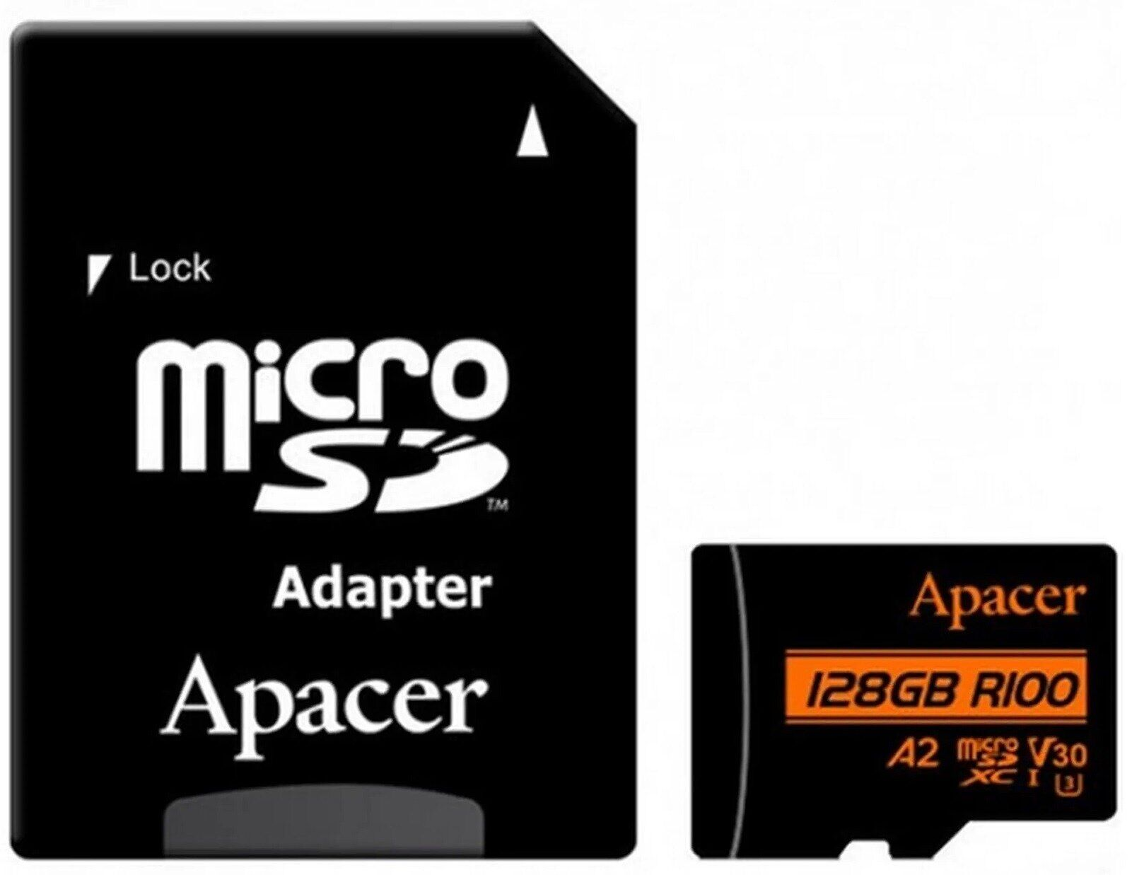 Карт. пам. Apacer microSDXC UHS-I U3 128GB V30 A2 +SD фото2