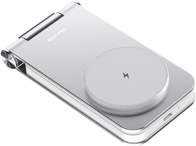 Бездротова зарядка MAXCO 3in1 15W Wireless Charger(MW08)сір. фото