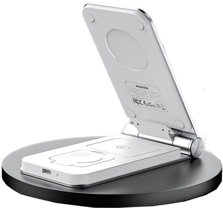 Бездротова зарядка MAXCO 3in1 15W Wireless Charger(MW08)сір. фото