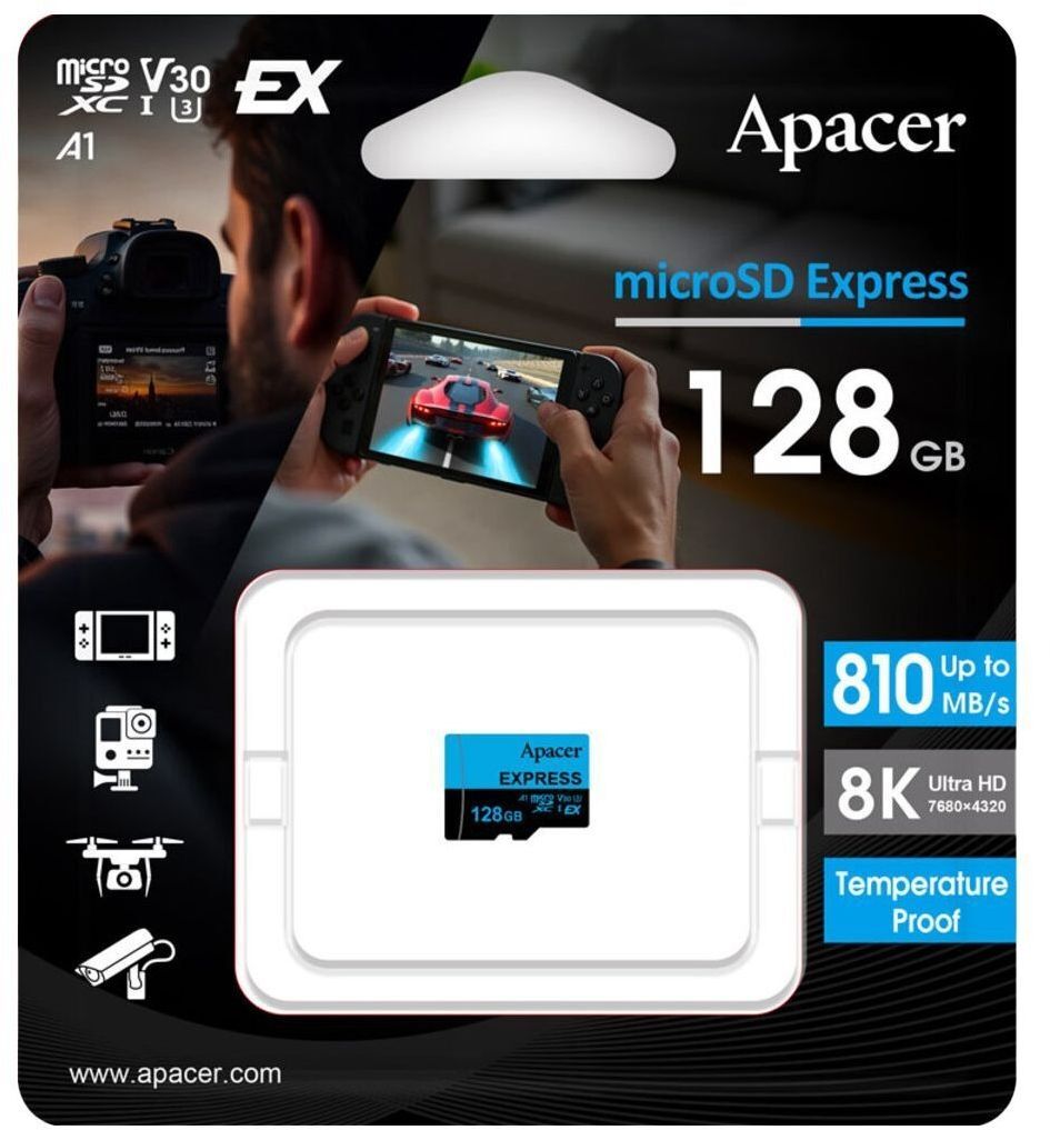 Карта памяти Apacer 128GB microSDXC class 10 UHS-I U3 V30 A1 Express (AP128GMCEXG3X17-RA) фото2