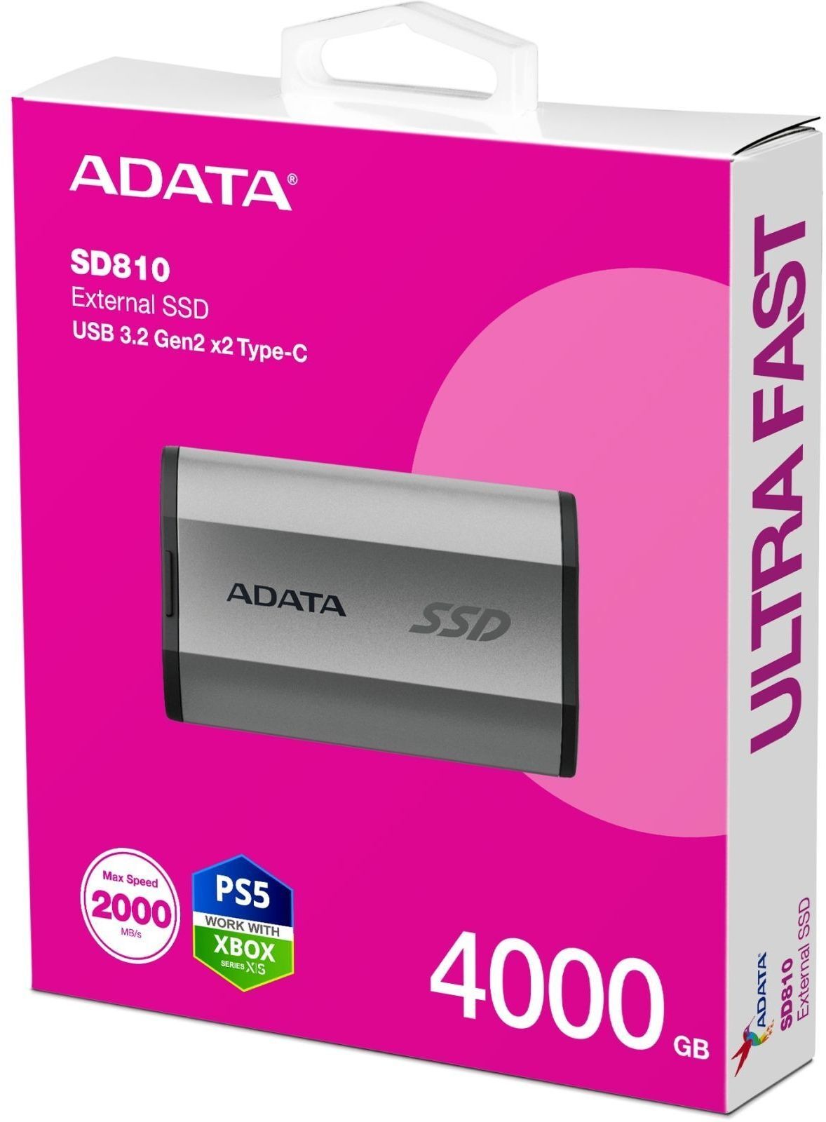 SSD накопичувач ADATA SD810 4TB USB 3.2 (SD810-4000G-CSG) фото