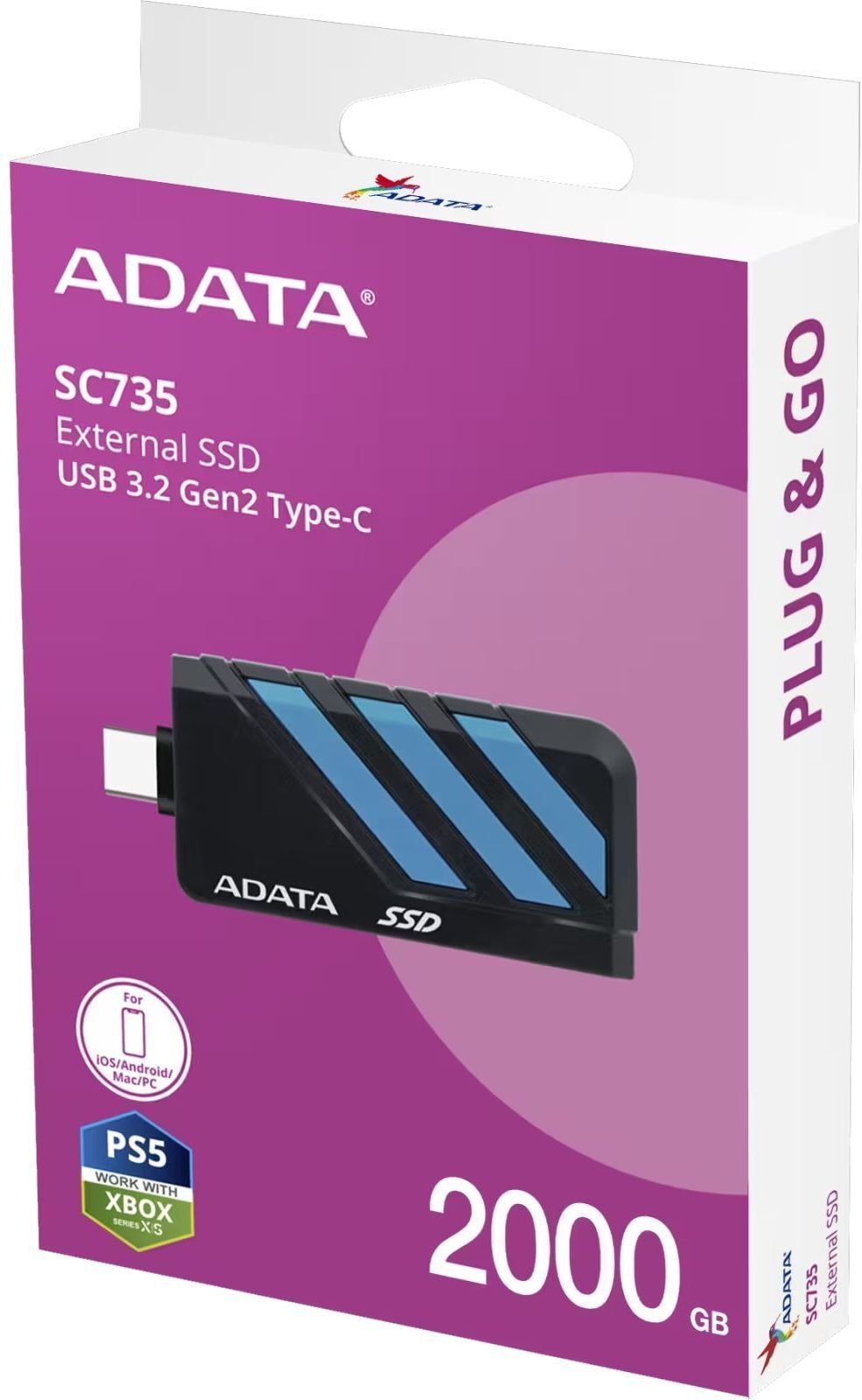 SSD накопичувач ADATA SC735 2TB USB 3.2 (SC735-2000G-CCBK/BU) фото5