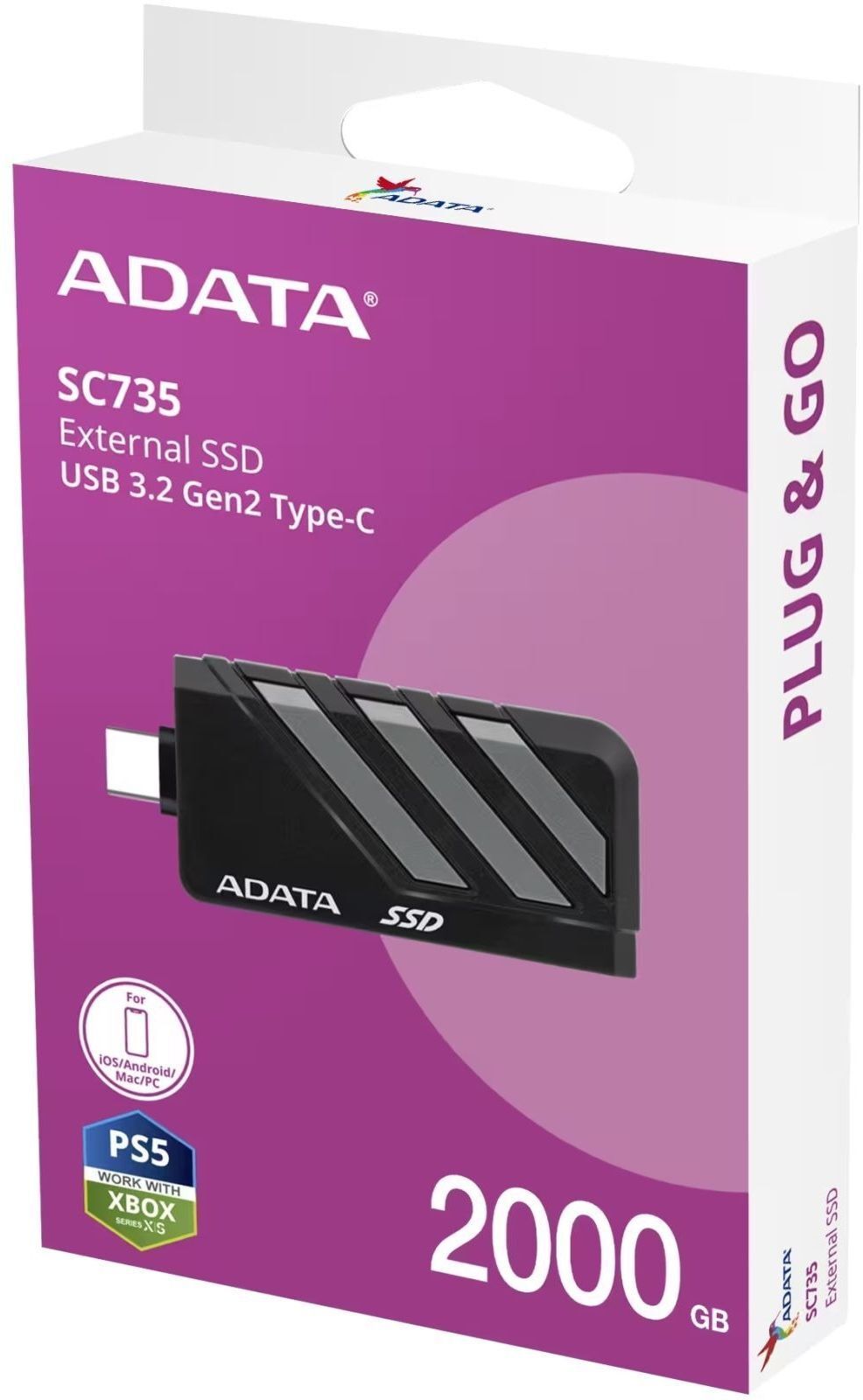 SSD накопичувач ADATA SC735 2TB USB 3.2 (SC735-2000G-CCBK/GY) фото5