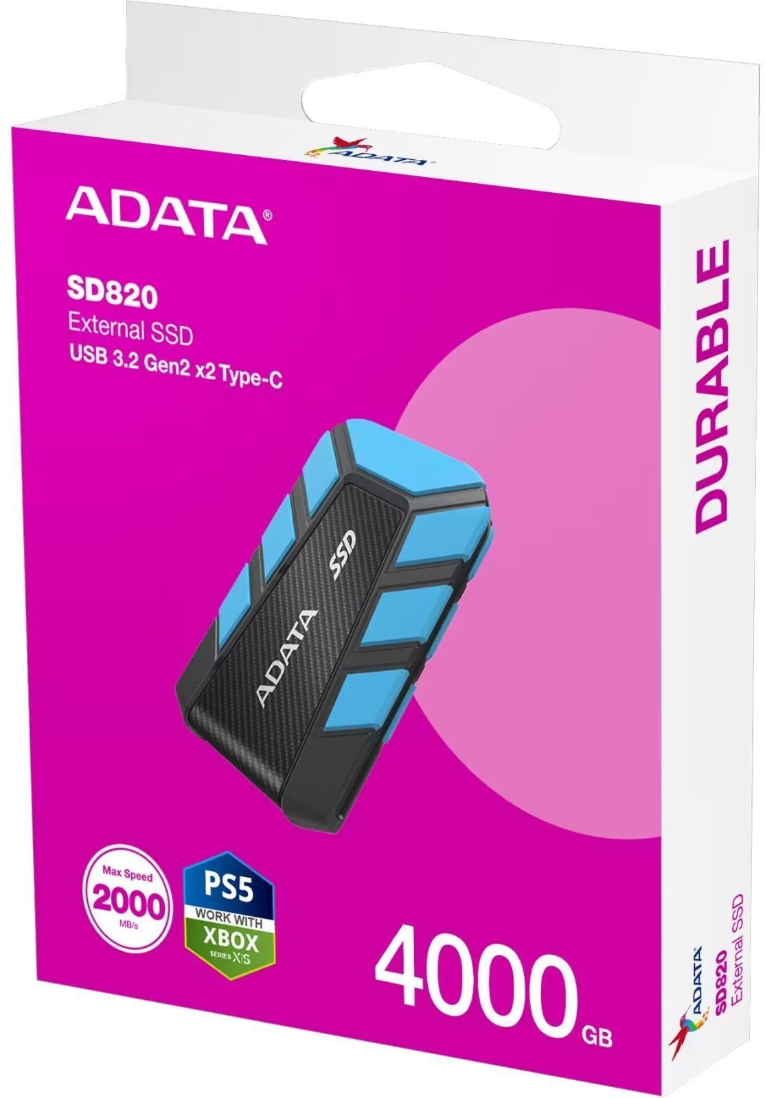 SSD накопичувач ADATA SD820 4TB USB 3.2 (SD820-4000G-CBU) фото