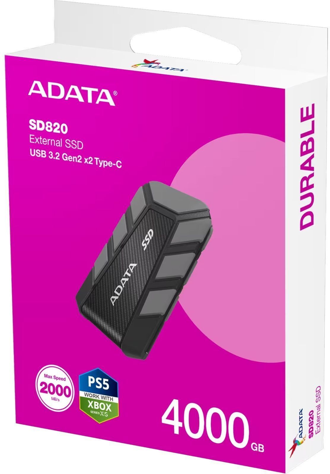 SSD накопичувач ADATA SD820 4TB USB 3.2 (SD820-4000G-CGY) фото