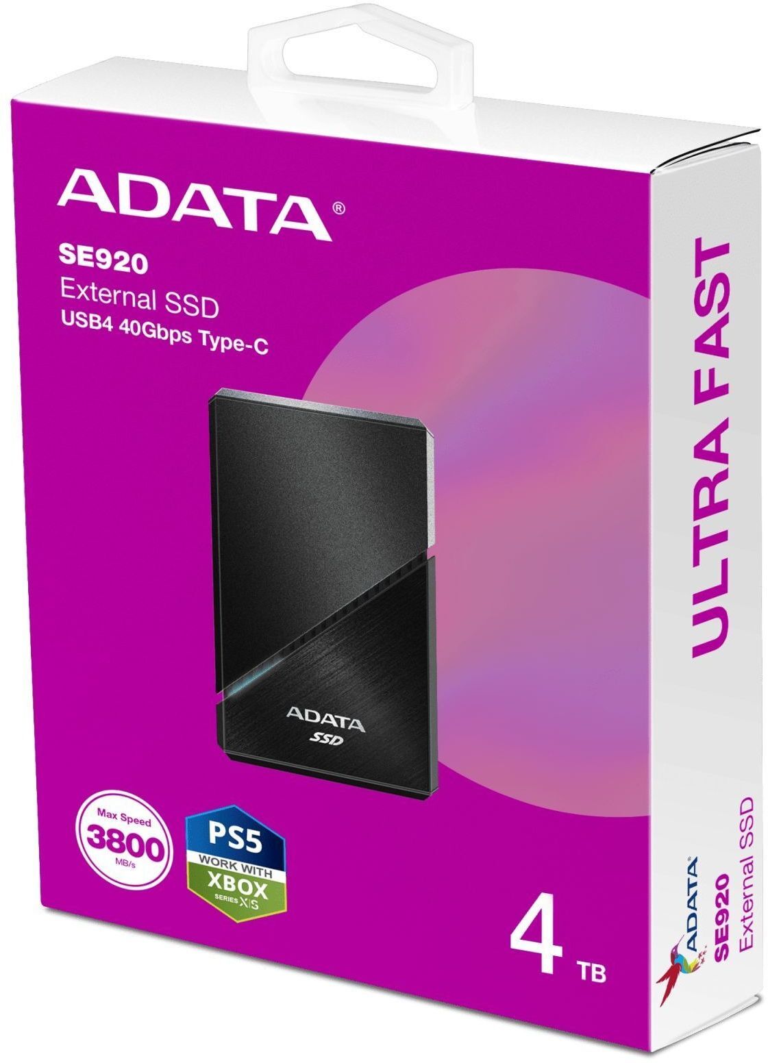 SSD накопичувач ADATA SE920 4TB USB 4.0 (SE920-4TCBK) фото